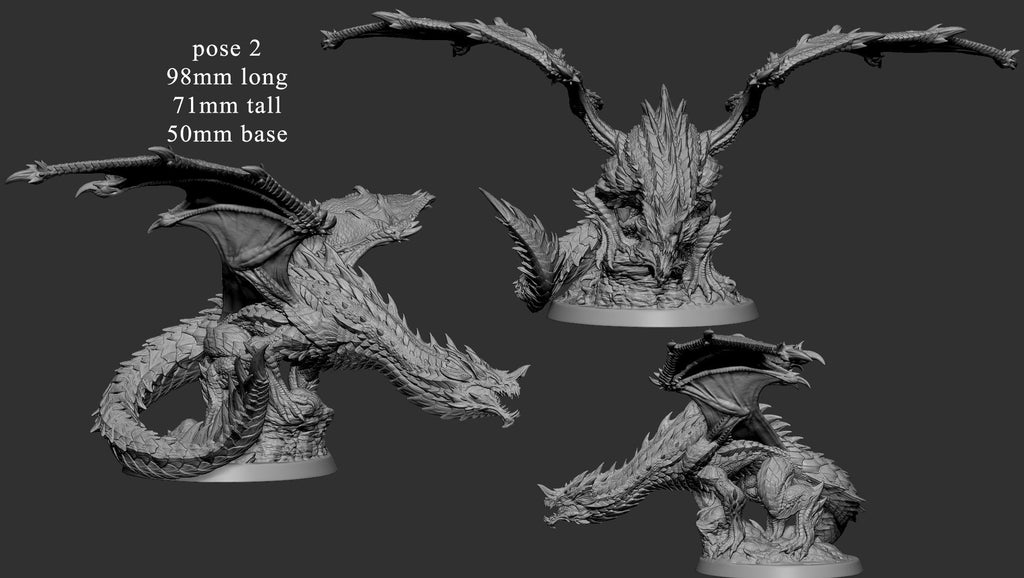 Adolescent Blue Dragon | Mini Monster Mayhem | Blue Dragon Badland | Fantasy | DnD | RPG | Tabletop | Gaming | Miniatures | Dragon