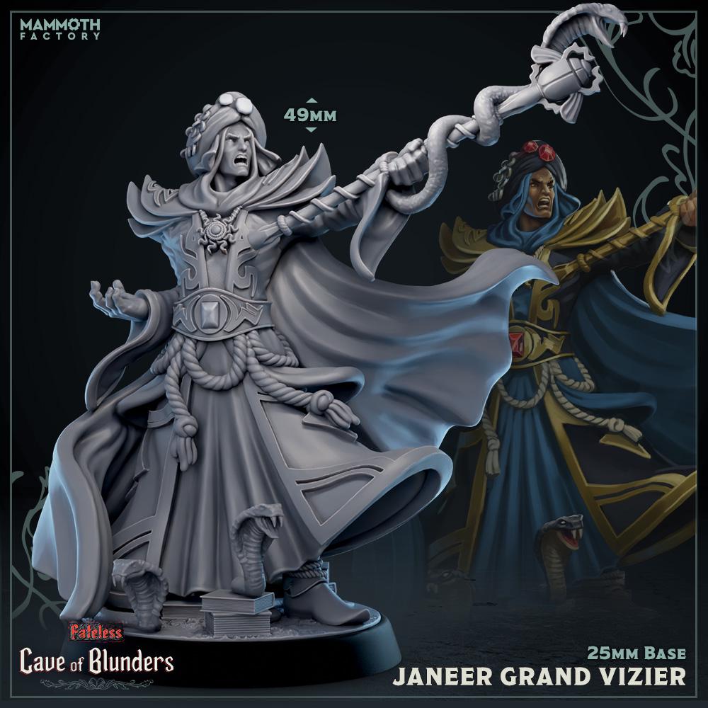 Janeer Grand Vizier | Mammoth Factory | Cave of Blunders | RESIN | Fantasy | DnD | RPG | Tabletop | Gaming Miniatures | Character Model