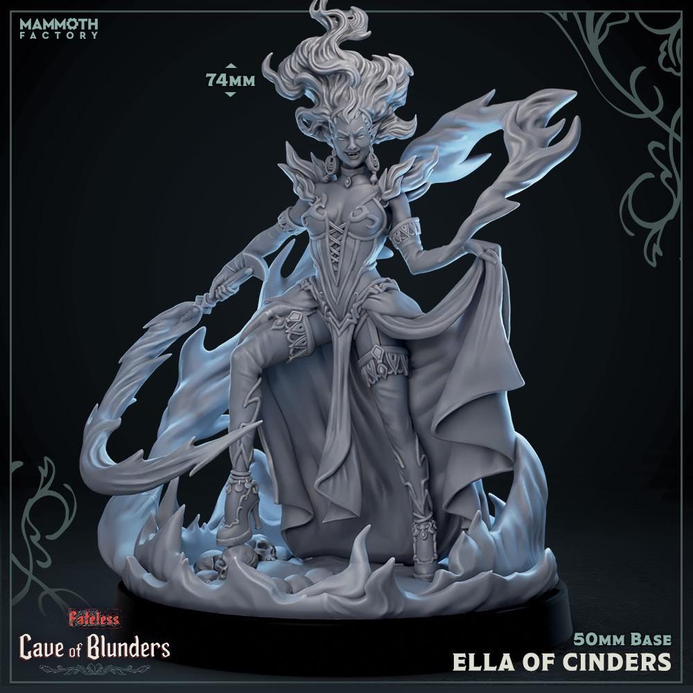 Ella of Cinders | Mammoth Factory | Cave of Blunders | RESIN | Fantasy | DnD | RPG | Tabletop | Gaming Miniatures | Large Creature