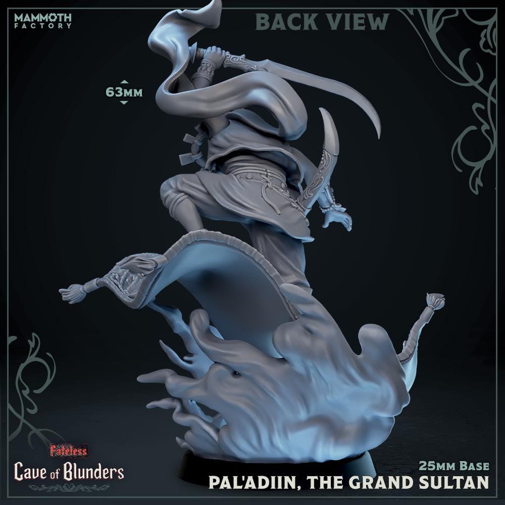 Paladin The Grand Sultan | Mammoth Factory | Cave of Blunders | RESIN | Fantasy | DnD | RPG | Tabletop | Gaming Miniatures | Character Model