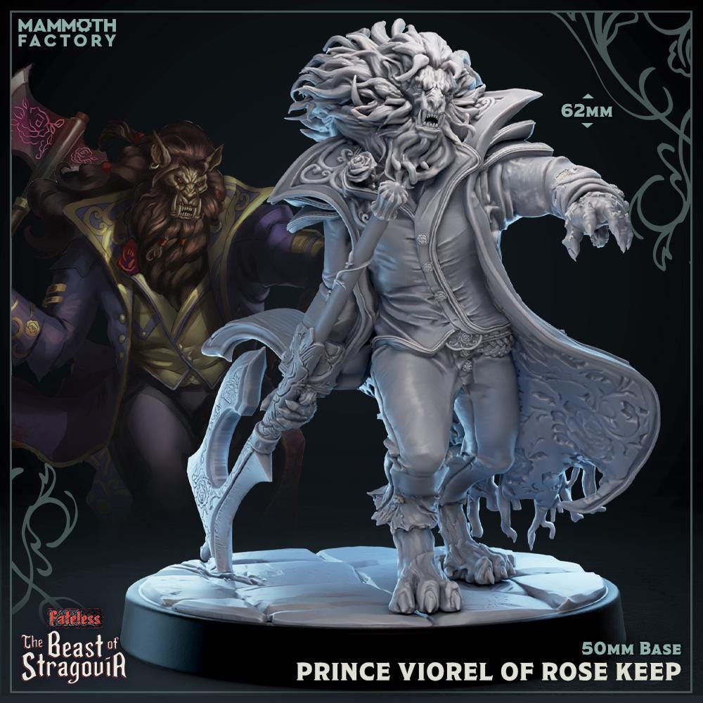 Prince Viorel of Rose Keep | Mammoth Factory | Beast of Stragovia | RESIN | Fantasy | DnD | RPG | Tabletop | Miniature | Beast Model