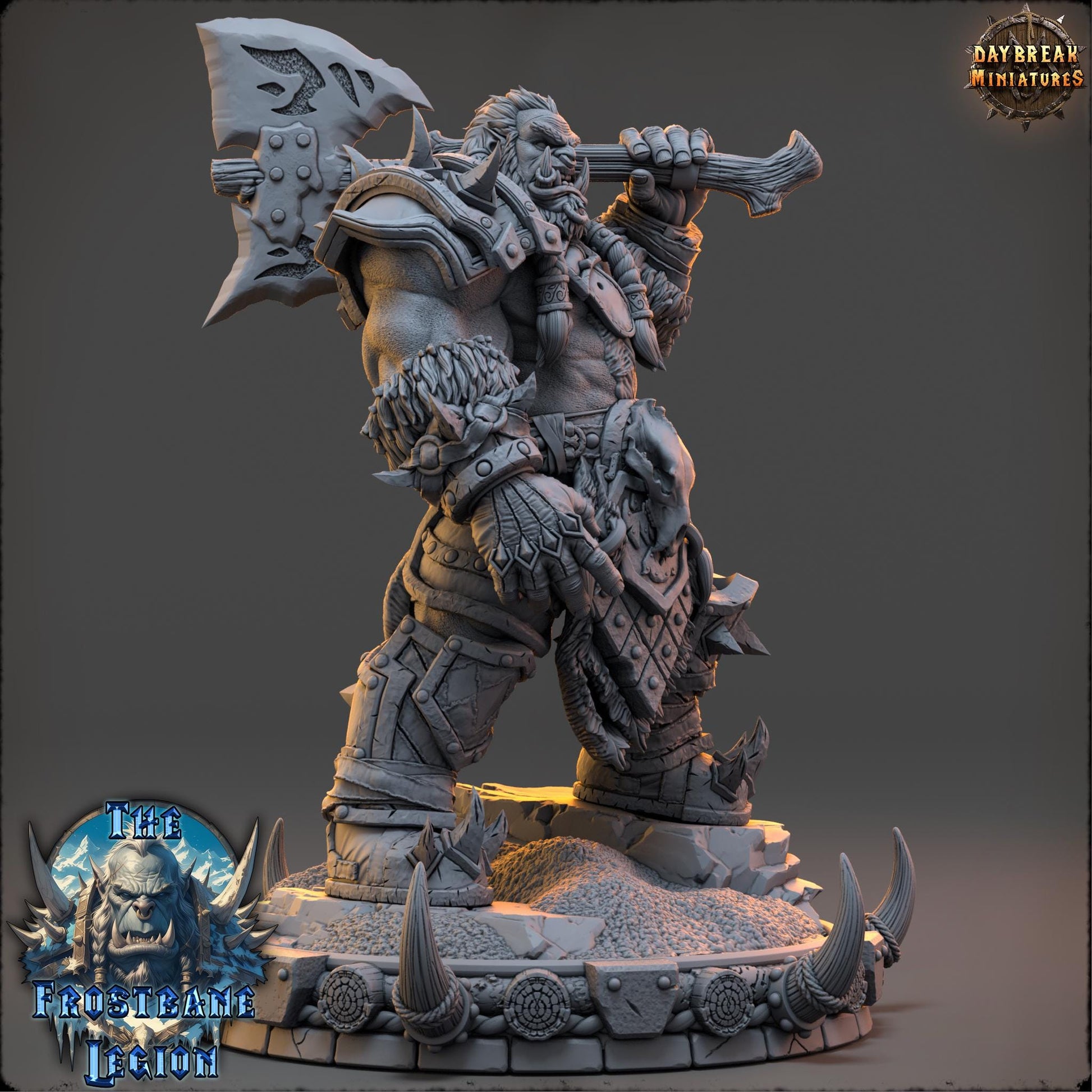 Draumir the Frostborn | Daybreak Miniatures | The Frostbane Legion | RESIN | Fantasy | Horror | Wargaming | RPG | Gaming Miniature | Orcs