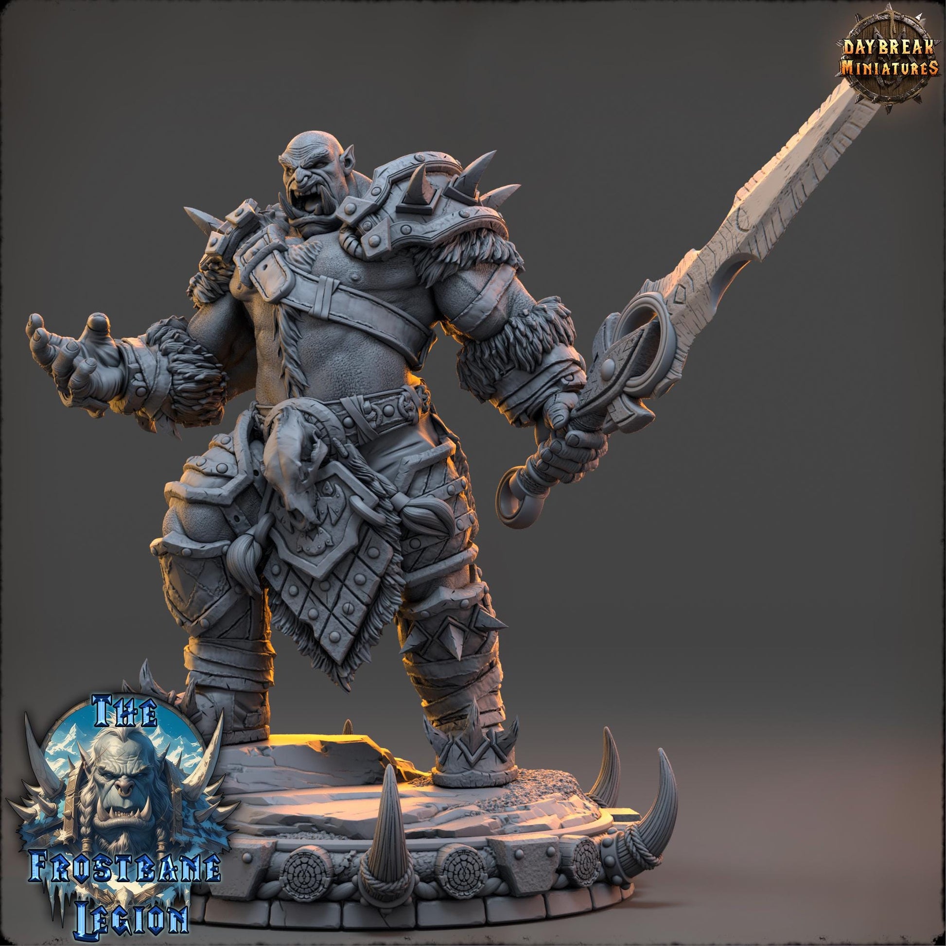 Hrothvar the Silent | Daybreak Miniatures | The Frostbane Legion | RESIN | Fantasy | Horror | Wargaming | RPG | Gaming Miniature | Orcs
