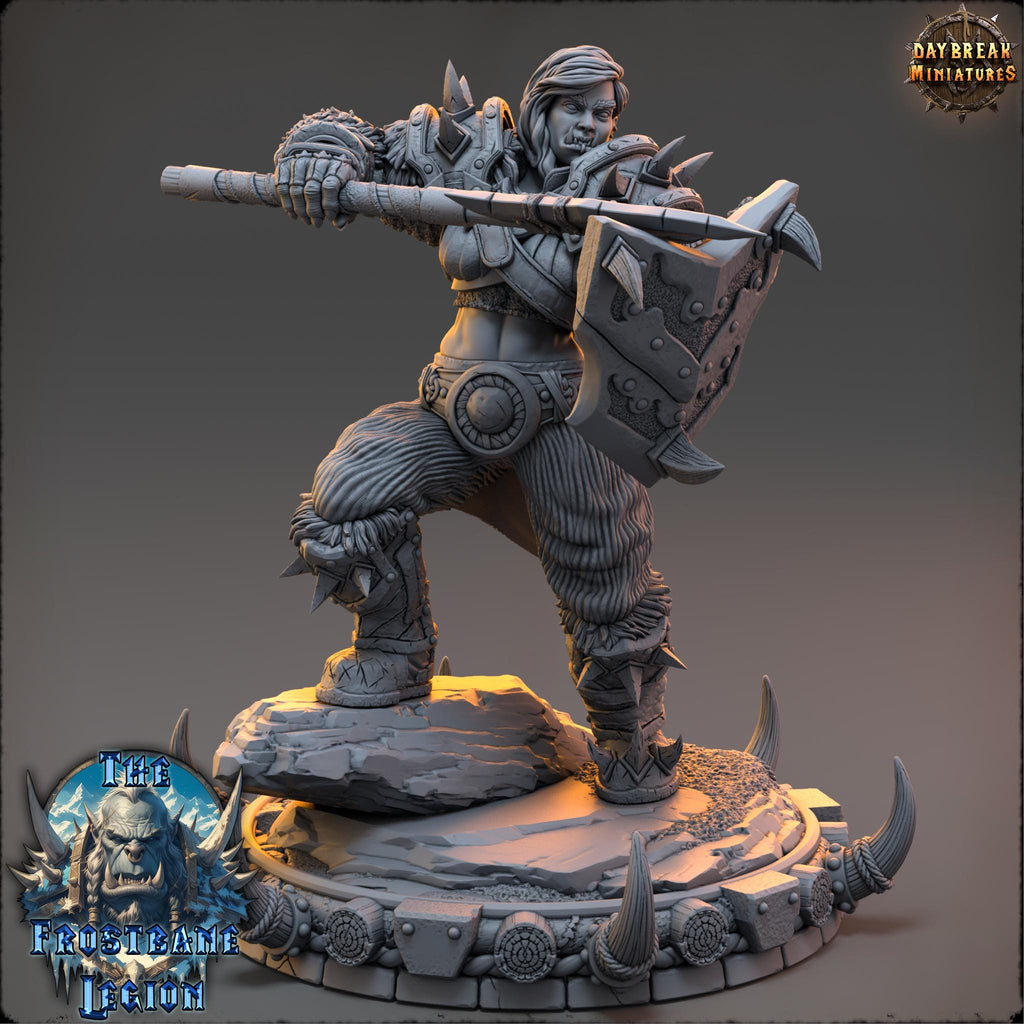 Kaelra Frostvein | Daybreak Miniatures | The Frostbane Legion | RESIN | Fantasy | Horror | Wargaming | RPG | Gaming Miniature | Orcs