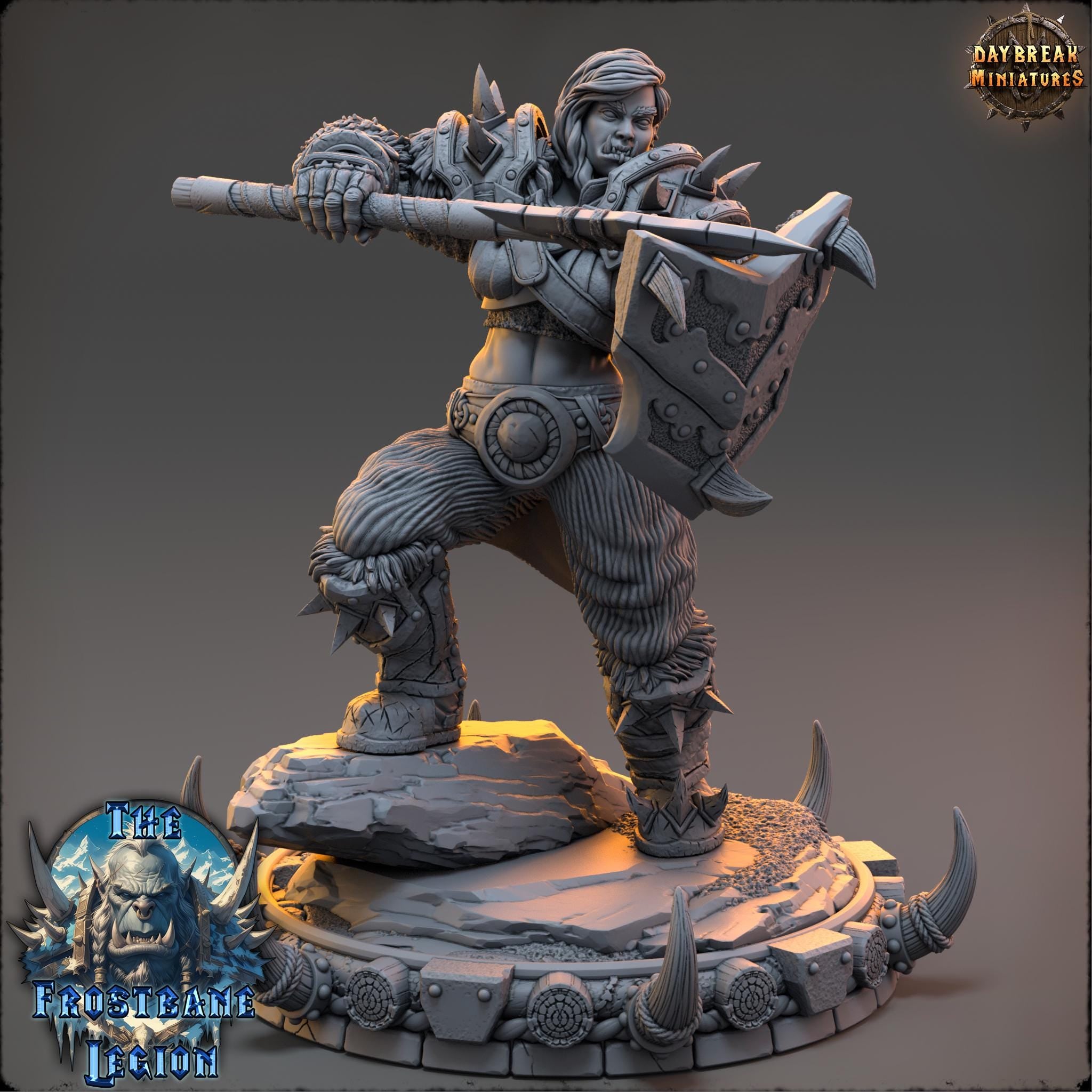 Kaelra Frostvein | Daybreak Miniatures | The Frostbane Legion | RESIN | Fantasy | Horror | Wargaming | RPG | Gaming Miniature | Orcs