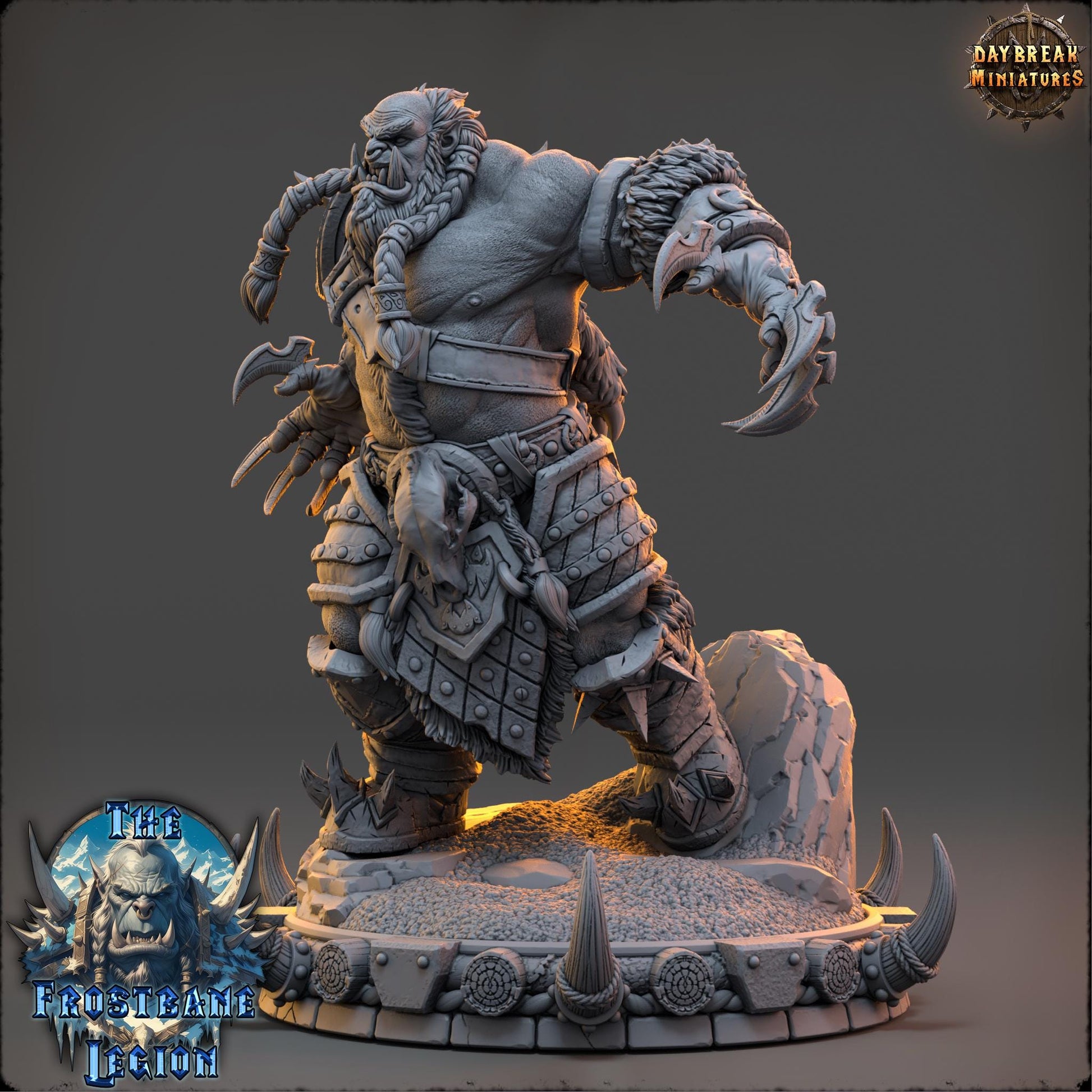 Skalgrim the Unyielding | Daybreak Miniatures | The Frostbane Legion | RESIN | Fantasy | Horror | Wargaming | RPG | Gaming Miniature | Orcs