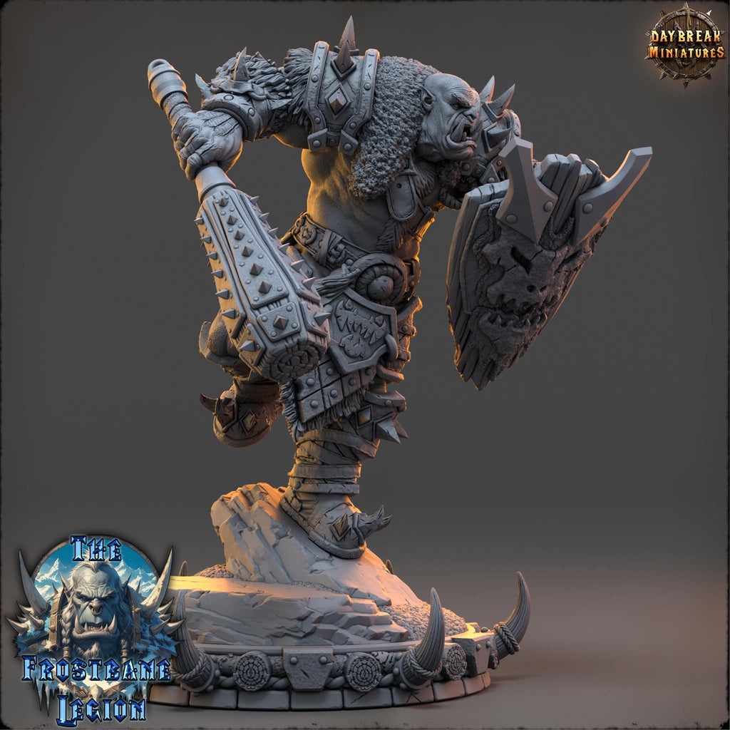 Throggar Wolfbane | Daybreak Miniatures | The Frostbane Legion | RESIN | Fantasy | Horror | Wargaming | RPG | Gaming Miniature | Orcs