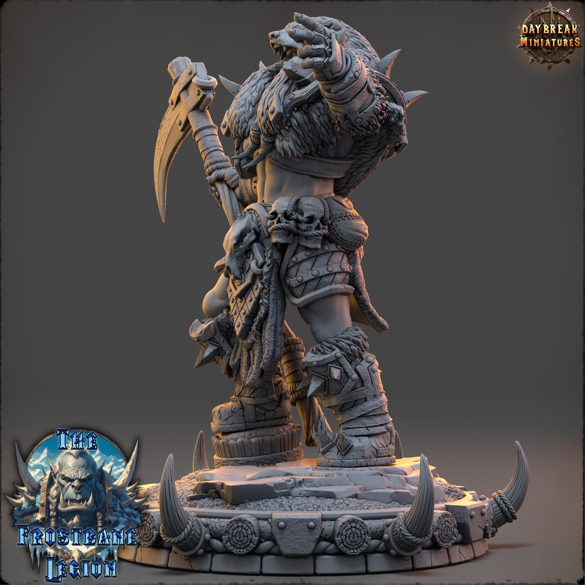 Vhala the Crimson Howler | Daybreak Miniatures | The Frostbane Legion | RESIN | Fantasy | Horror | Wargaming | RPG | Gaming Miniature | Orcs