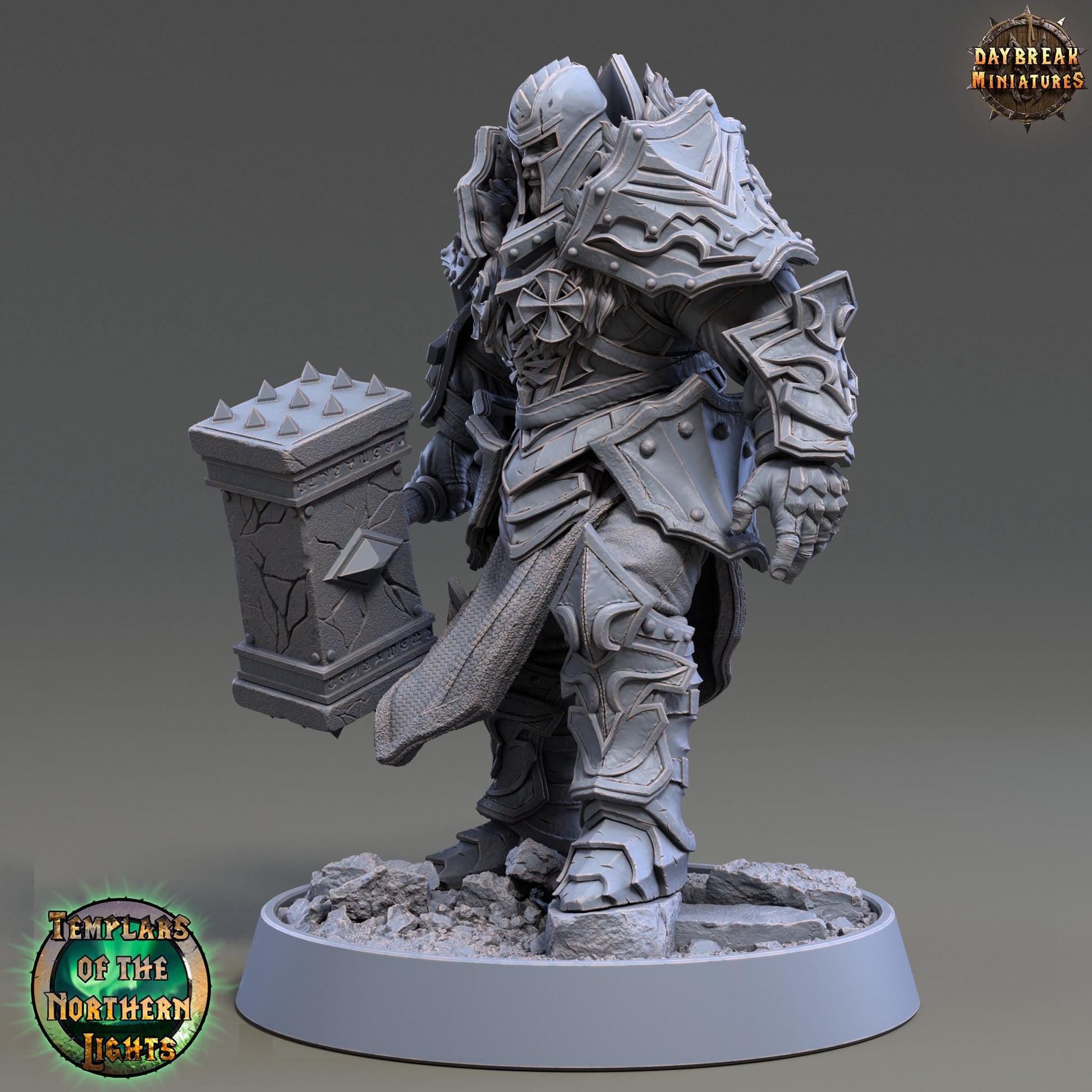 Carl Saturno - Hammer of AÃ­dÃ­n | Daybreak Miniatures | Templars of the Northern Lights | RESIN | Fantasy | Wargaming | RPG | Gaming