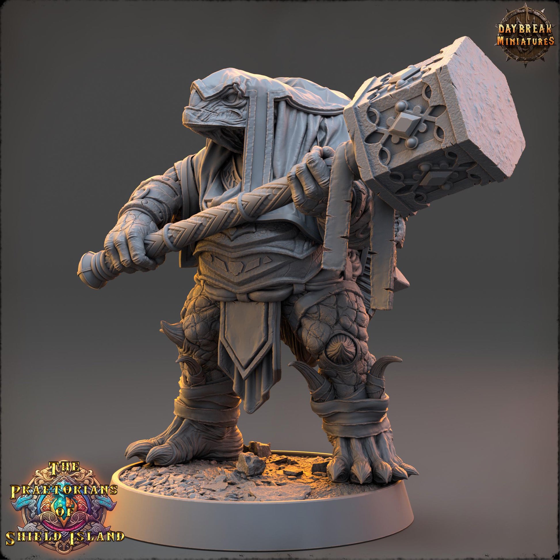 Topo | Daybreak Miniatures | Praetorians of Shield Island | RESIN | Fantasy | Wargaming | RPG | Gaming | Tortles | Character Model
