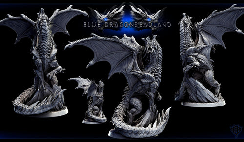Adolescent Blue Dragon | Mini Monster Mayhem | Blue Dragon Badland | Fantasy | DnD | RPG | Tabletop | Gaming | Miniatures | Dragon