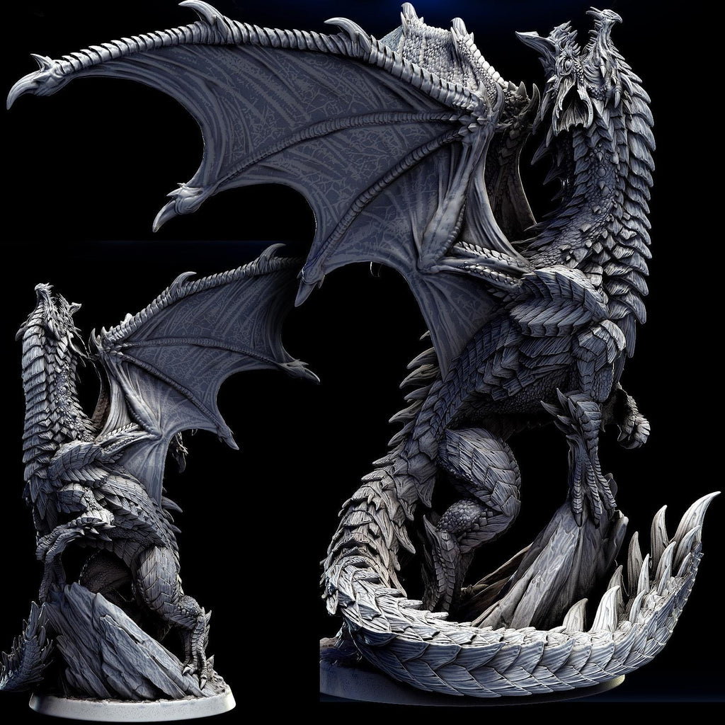 Adolescent Blue Dragon | Mini Monster Mayhem | Blue Dragon Badland | Fantasy | DnD | RPG | Tabletop | Gaming | Miniatures | Dragon