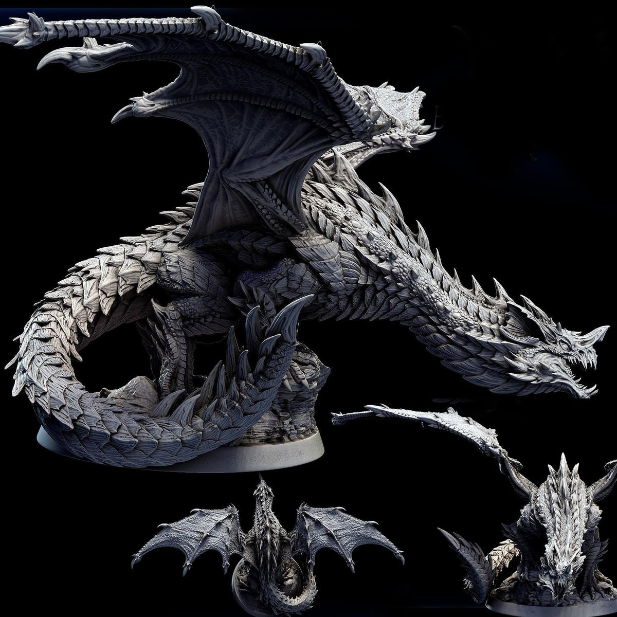 Adolescent Blue Dragon | Mini Monster Mayhem | Blue Dragon Badland | Fantasy | DnD | RPG | Tabletop | Gaming | Miniatures | Dragon