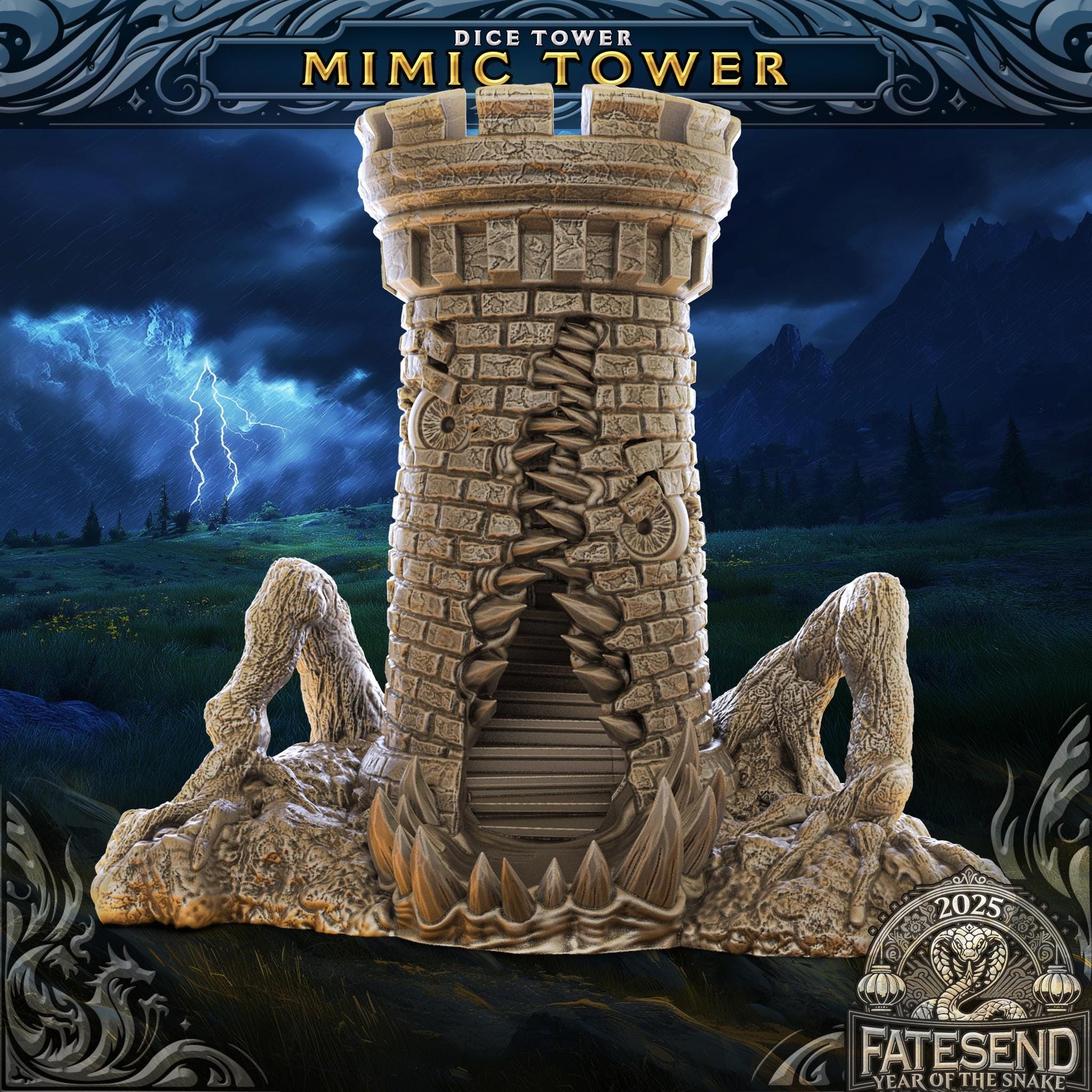 Mimic Tower Dice Tower | Fates End |  Fantasy | DnD | RPG | Tabletop | Roleplay Gaming Miniatures