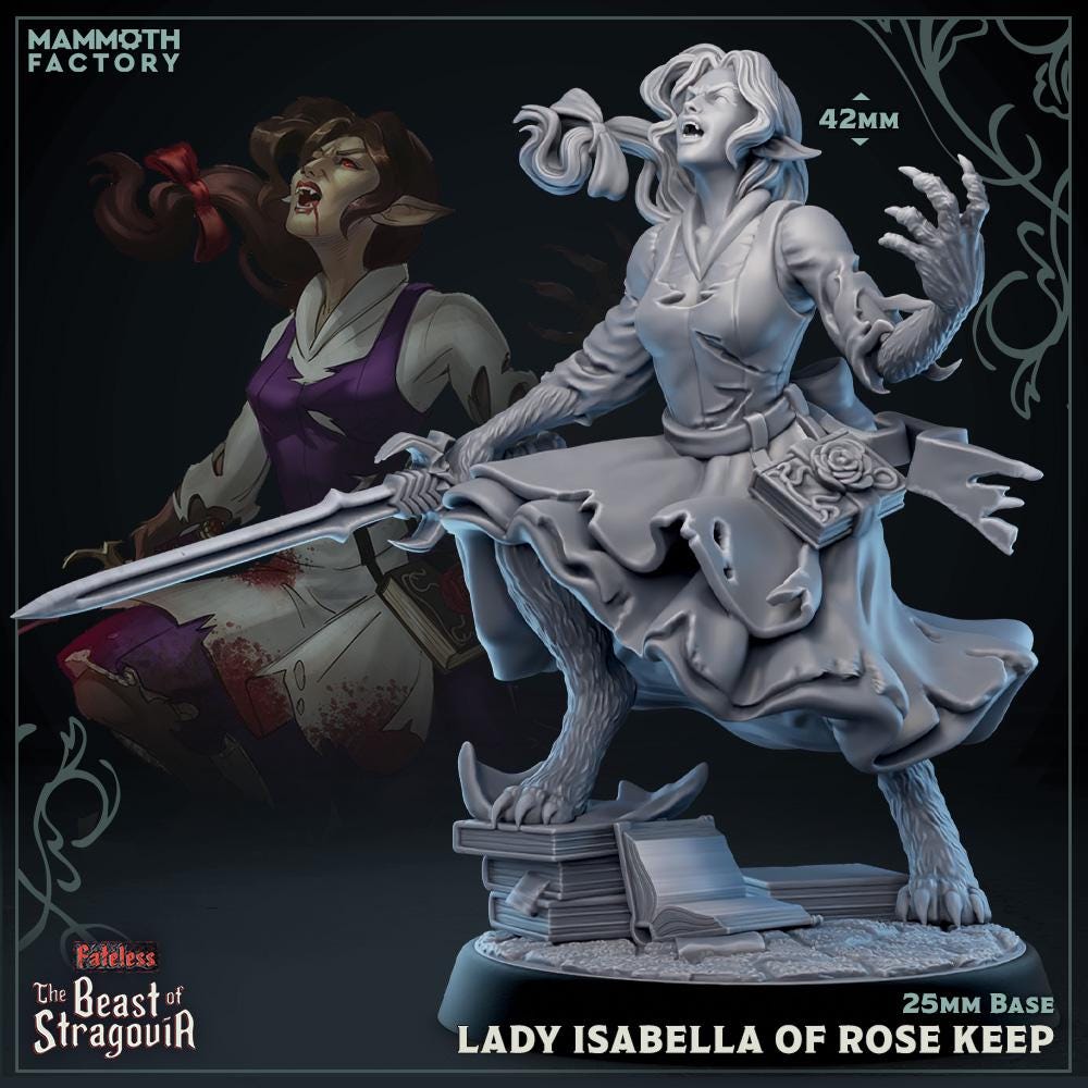 Lady Isabella of Rose Keep | Mammoth Factory | Beast of Stragovia | RESIN | Fantasy | DnD | RPG | Tabletop | Miniature | Character Model