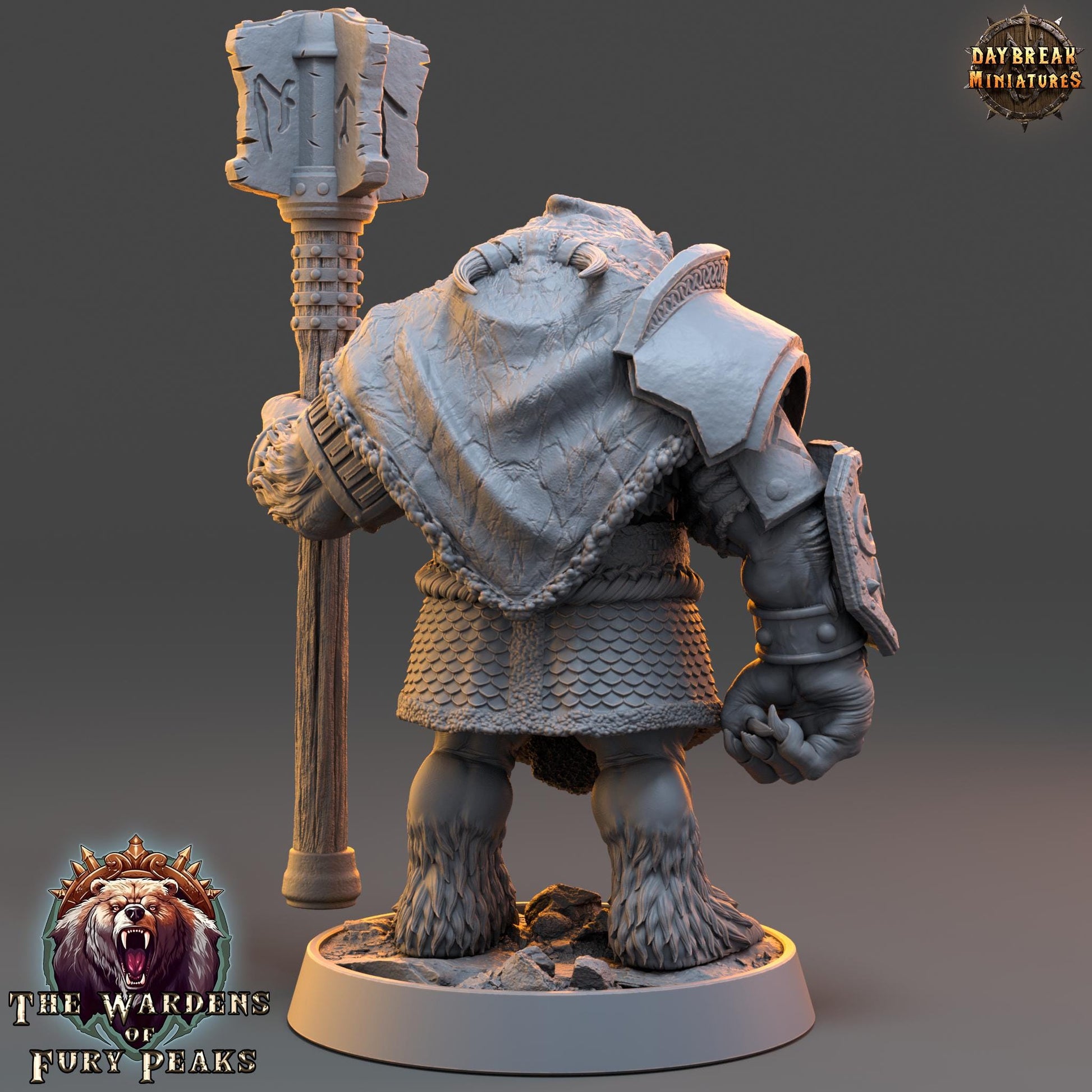 Bernof Standfast | Daybreak Miniatures | Wardens of Fury Peaks | RESIN | Fantasy | Horror| Wargaming | RPG | DnD | Gaming Miniature | Ursine