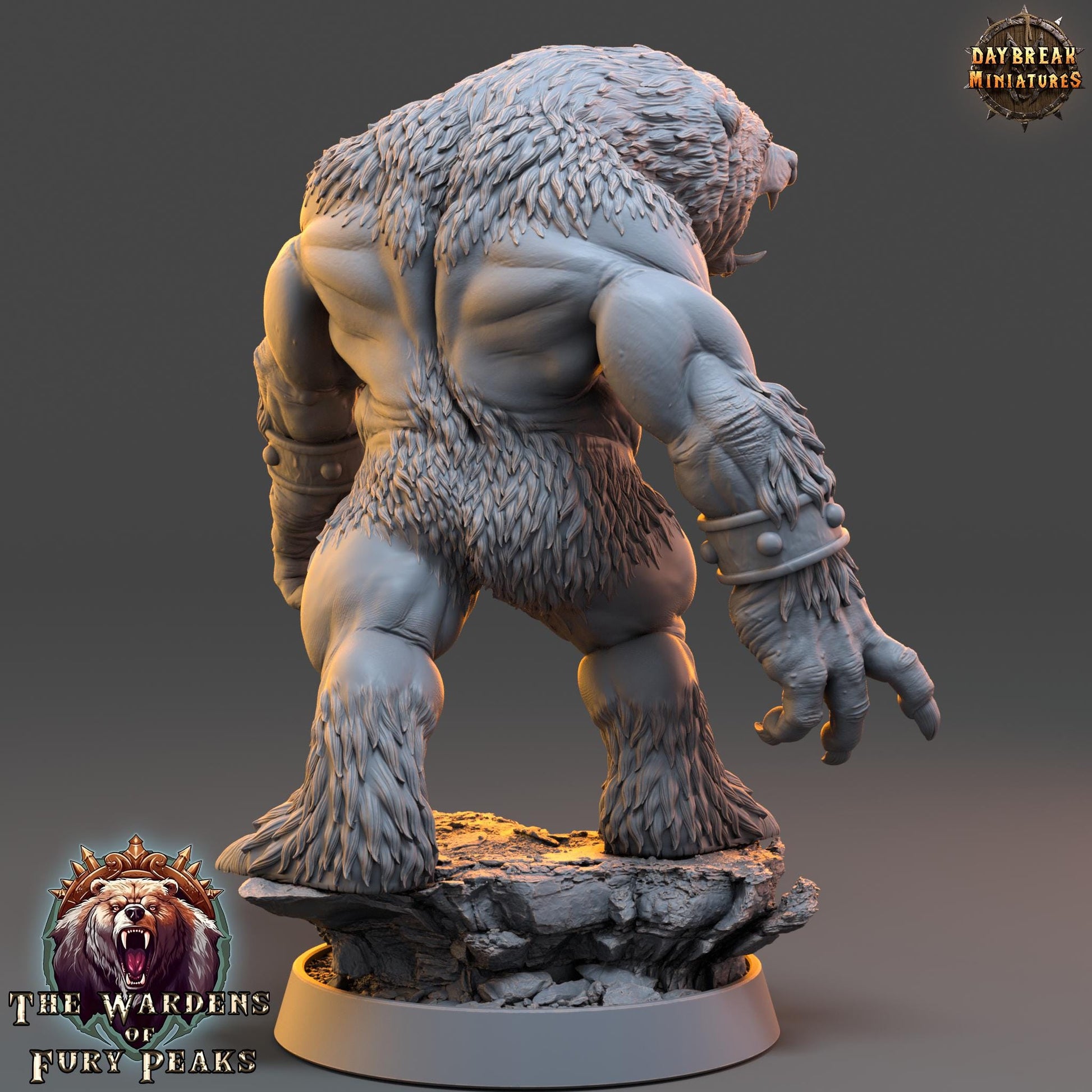 Harkan Roarer | Daybreak Miniatures | Wardens of Fury Peaks | RESIN | Fantasy | Horror | Wargaming | RPG | DnD | Gaming Miniature | Ursine