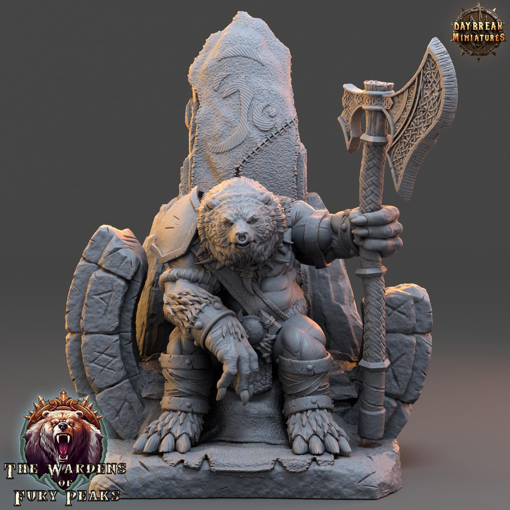 Kurtz Overwarden | Daybreak Miniatures | Wardens of Fury Peaks | RESIN | Fantasy | Horror | Wargaming | RPG | DnD | Gaming | Ursine King