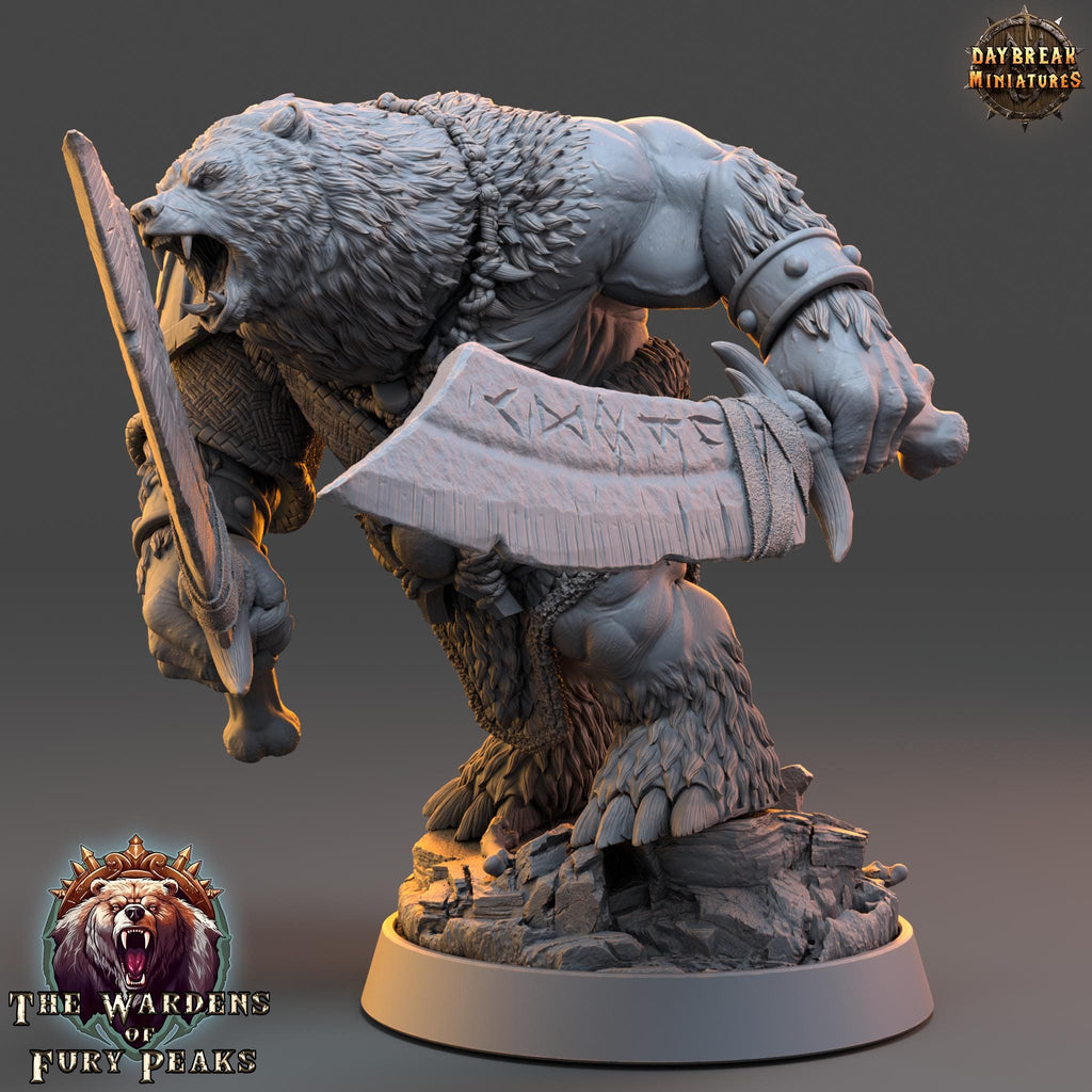 Rana Ripclaw | Daybreak Miniatures | Wardens of Fury Peaks | RESIN | Fantasy | Horror | Wargaming | RPG | DnD | Gaming Miniature | Ursine