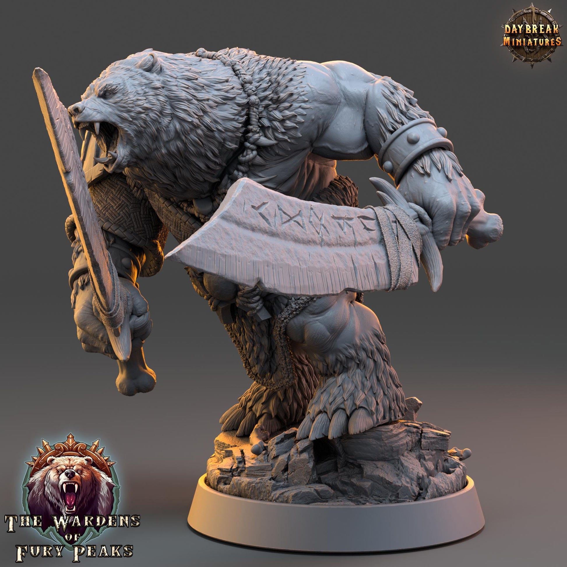 Rana Ripclaw | Daybreak Miniatures | Wardens of Fury Peaks | RESIN | Fantasy | Horror | Wargaming | RPG | DnD | Gaming Miniature | Ursine