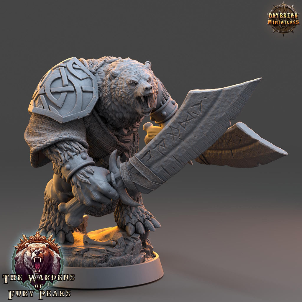 Rana Ripclaw | Daybreak Miniatures | Wardens of Fury Peaks | RESIN | Fantasy | Horror | Wargaming | RPG | DnD | Gaming Miniature | Ursine