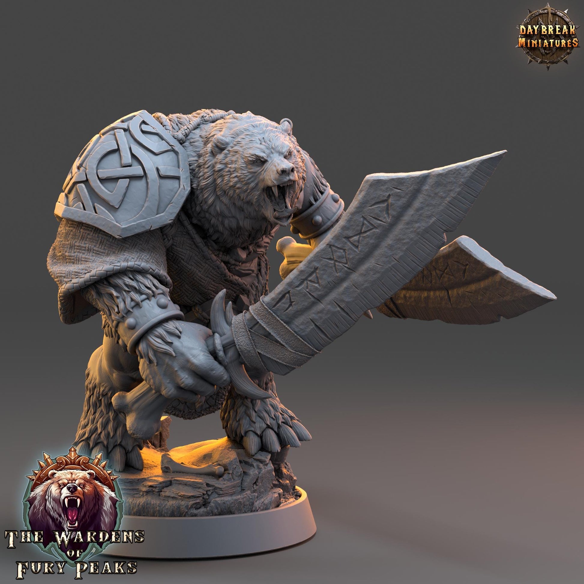 Rana Ripclaw | Daybreak Miniatures | Wardens of Fury Peaks | RESIN | Fantasy | Horror | Wargaming | RPG | DnD | Gaming Miniature | Ursine