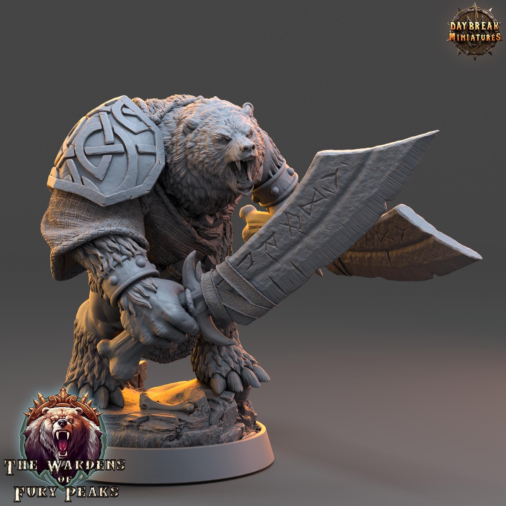 Rana Ripclaw | Daybreak Miniatures | Wardens of Fury Peaks | RESIN | Fantasy | Horror | Wargaming | RPG | DnD | Gaming Miniature | Ursine