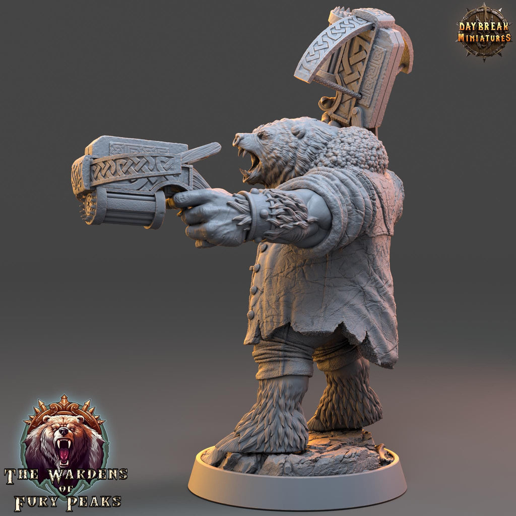 Zinter Doubleshot | Daybreak Miniatures | Wardens of Fury Peaks | RESIN| Fantasy | Horror| Wargaming | RPG | DnD | Gaming Miniature | Ursine