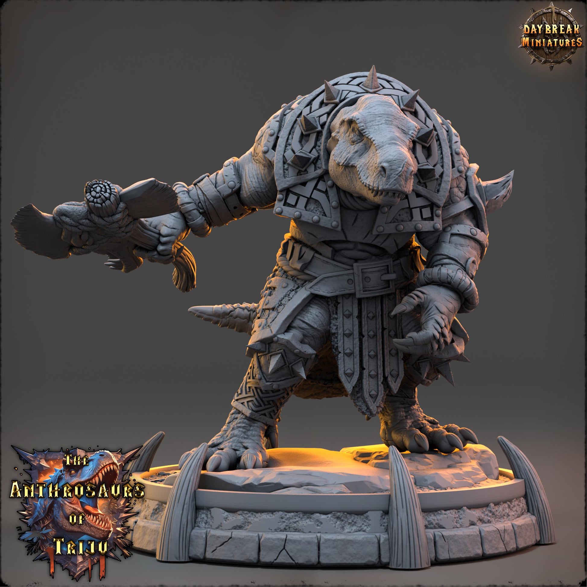 Daost Brenner | Daybreak Miniatures | Anthrosaurs of Triju | RESIN| Fantasy | Horror| Wargaming | RPG | DnD | Gaming Miniature | Dinosaur