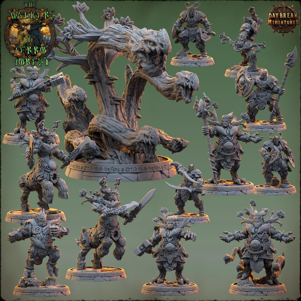 The Walkers of Ferro Forest Full Set | Daybreak Miniatures | Fey Creatures | RESIN | Fantasy | Wargaming | RPG | DnD | Gaming | Treant | Ent