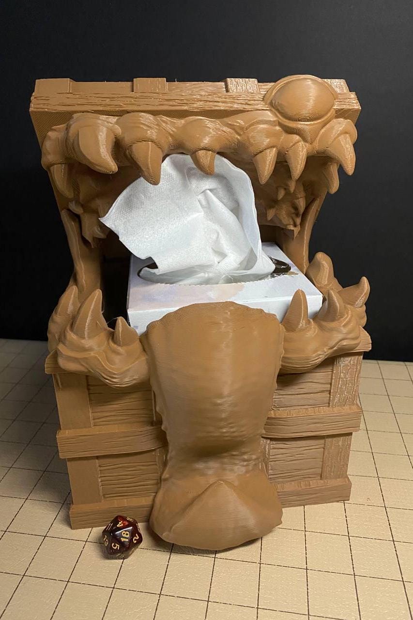 Mimic Tisue Box Holder | Fates End | 3D Print | Fantasy | Gamer Gift