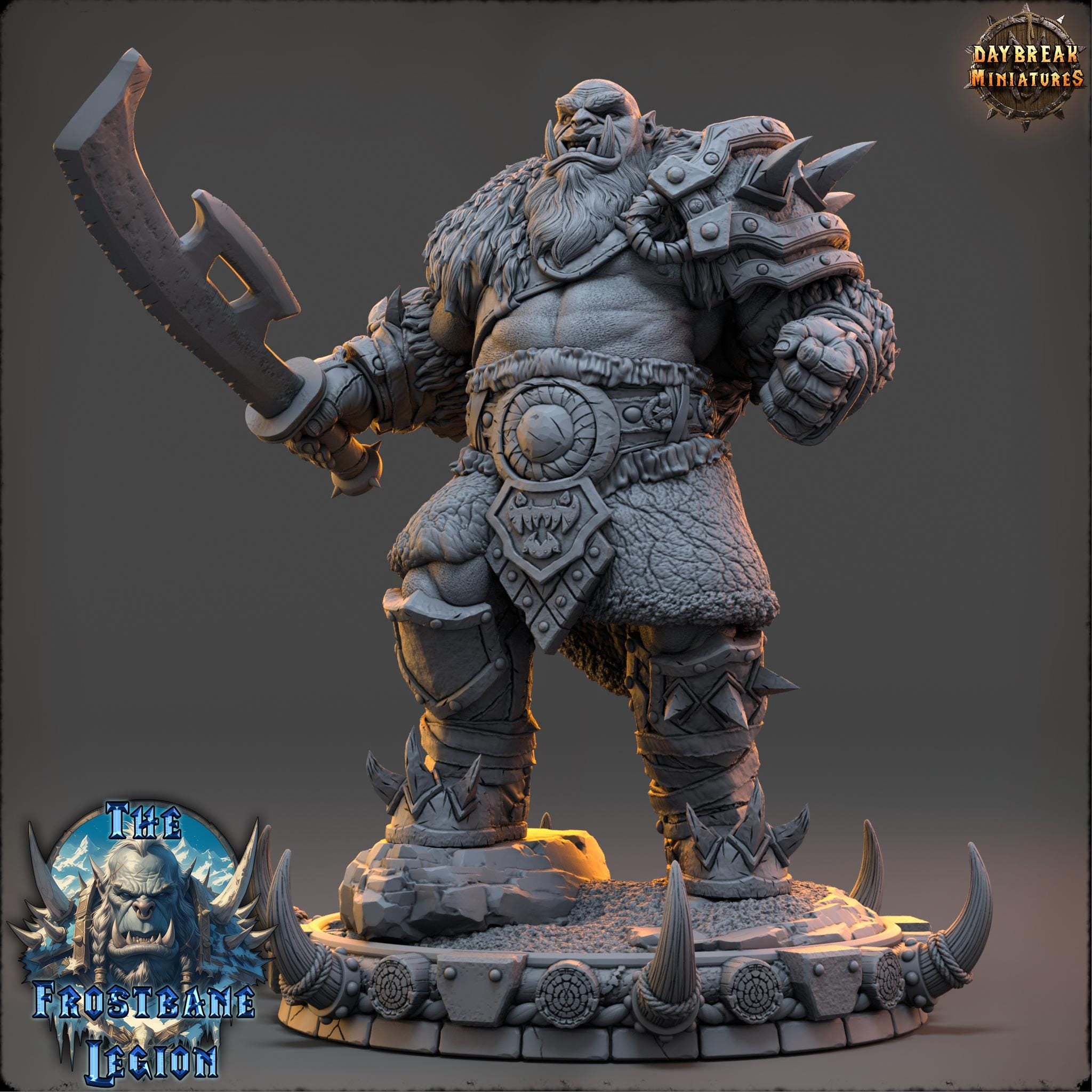 Guldrek the Ravager | Daybreak Miniatures | The Frostbane Legion | RESIN | Fantasy | Horror | Wargaming | RPG | Gaming Miniature | Orcs