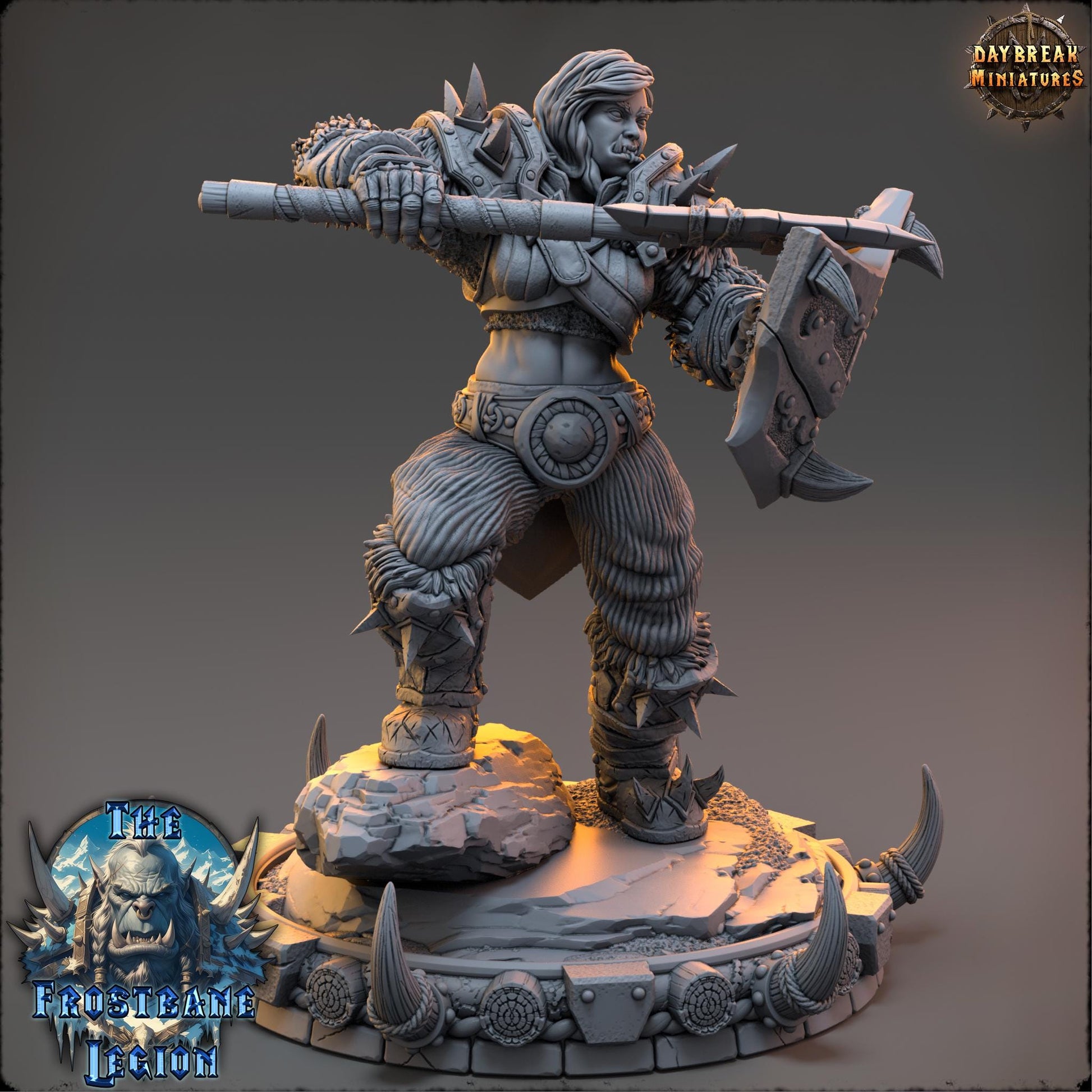 Kaelra Frostvein | Daybreak Miniatures | The Frostbane Legion | RESIN | Fantasy | Horror | Wargaming | RPG | Gaming Miniature | Orcs