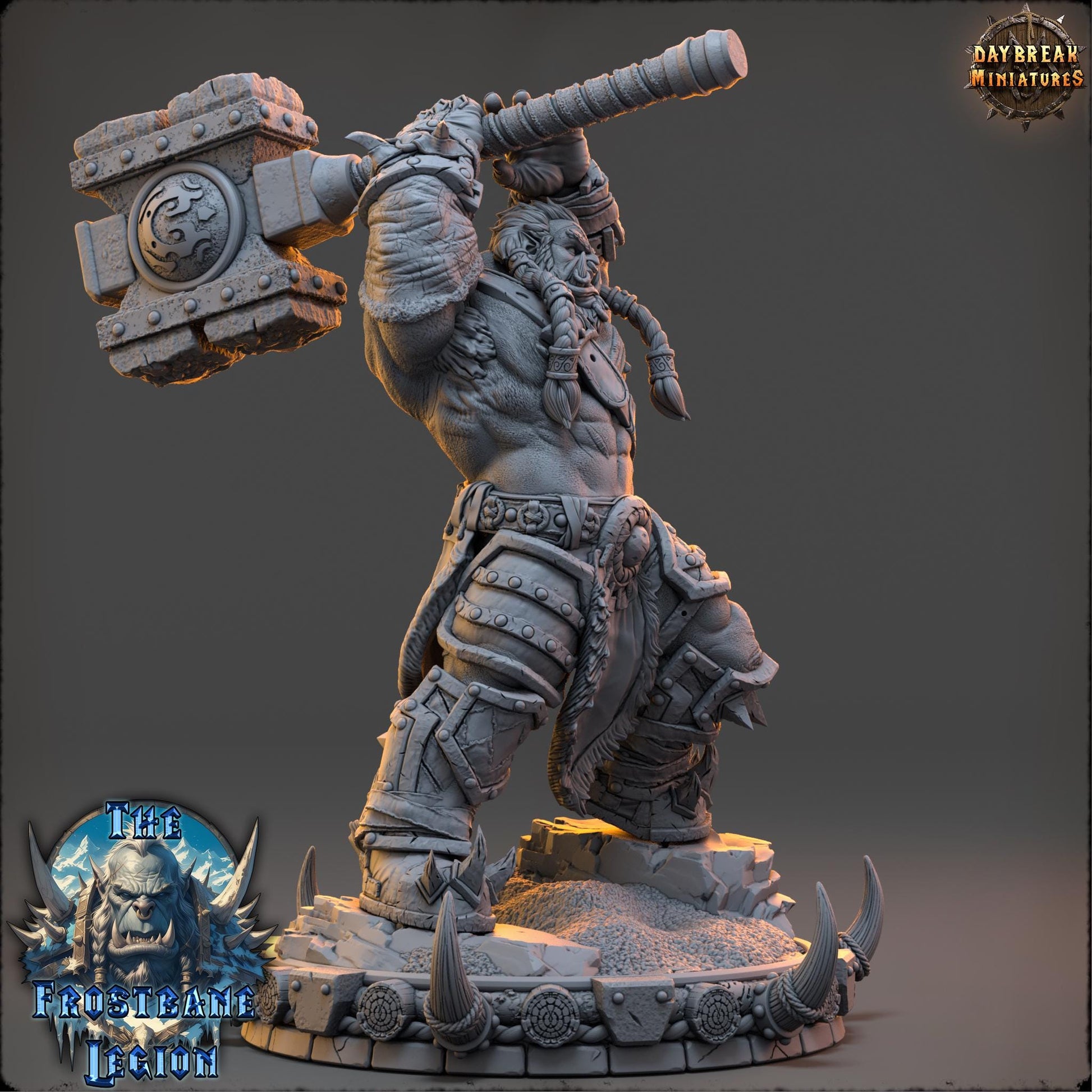 Krulgar Bonebreaker | Daybreak Miniatures | The Frostbane Legion | RESIN | Fantasy | Horror | Wargaming | RPG | Gaming Miniature | Orcs