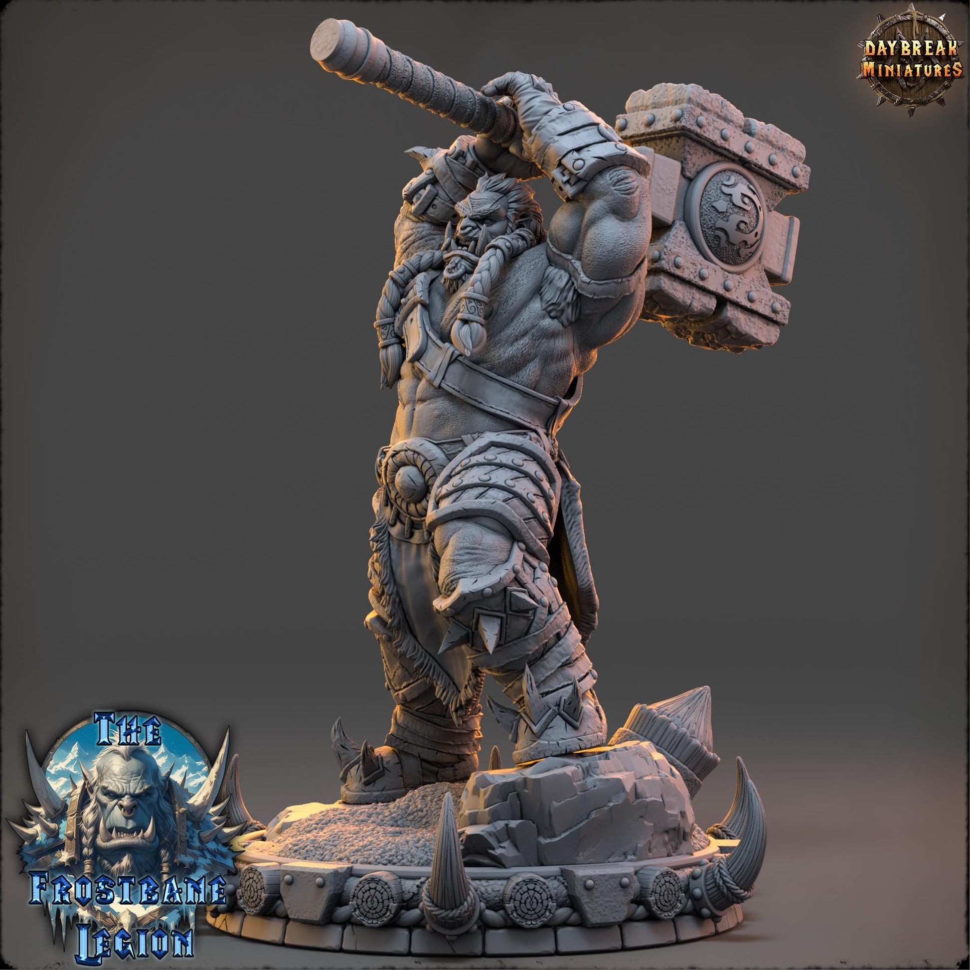Krulgar Bonebreaker | Daybreak Miniatures | The Frostbane Legion | RESIN | Fantasy | Horror | Wargaming | RPG | Gaming Miniature | Orcs