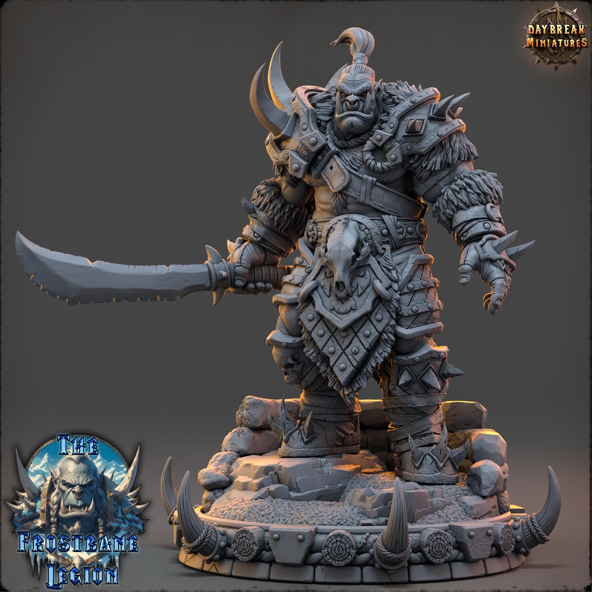Medhren Iceslice | Daybreak Miniatures | The Frostbane Legion | RESIN | Fantasy | Horror | Wargaming | RPG | Gaming Miniature | Orcs