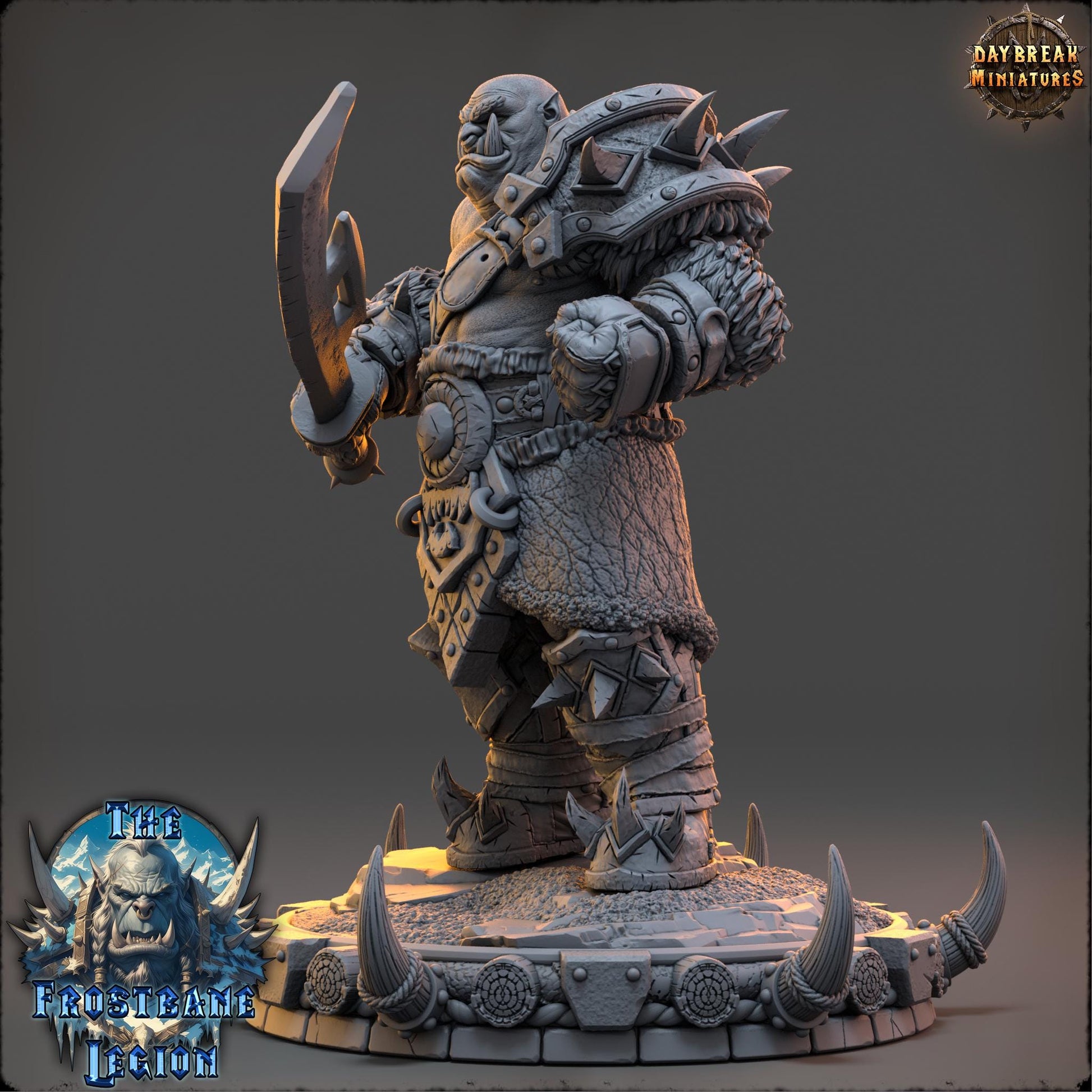 Mournak Ironblood | Daybreak Miniatures | The Frostbane Legion | RESIN | Fantasy | Horror | Wargaming | RPG | Gaming Miniature | Orcs