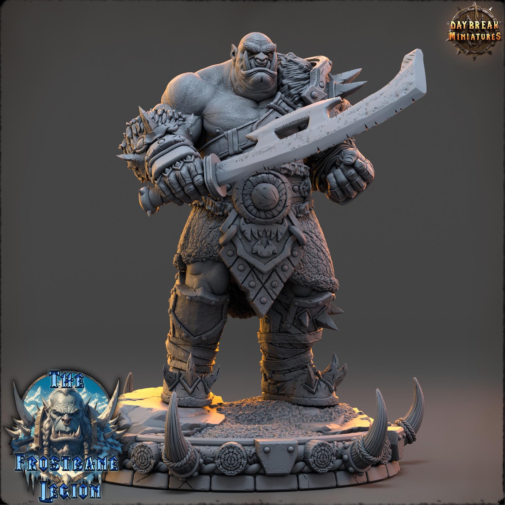 Mournak Ironblood | Daybreak Miniatures | The Frostbane Legion | RESIN | Fantasy | Horror | Wargaming | RPG | Gaming Miniature | Orcs