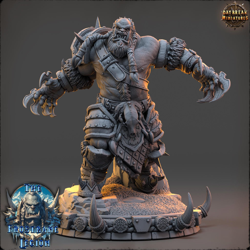 Skalgrim the Unyielding | Daybreak Miniatures | The Frostbane Legion | RESIN | Fantasy | Horror | Wargaming | RPG | Gaming Miniature | Orcs