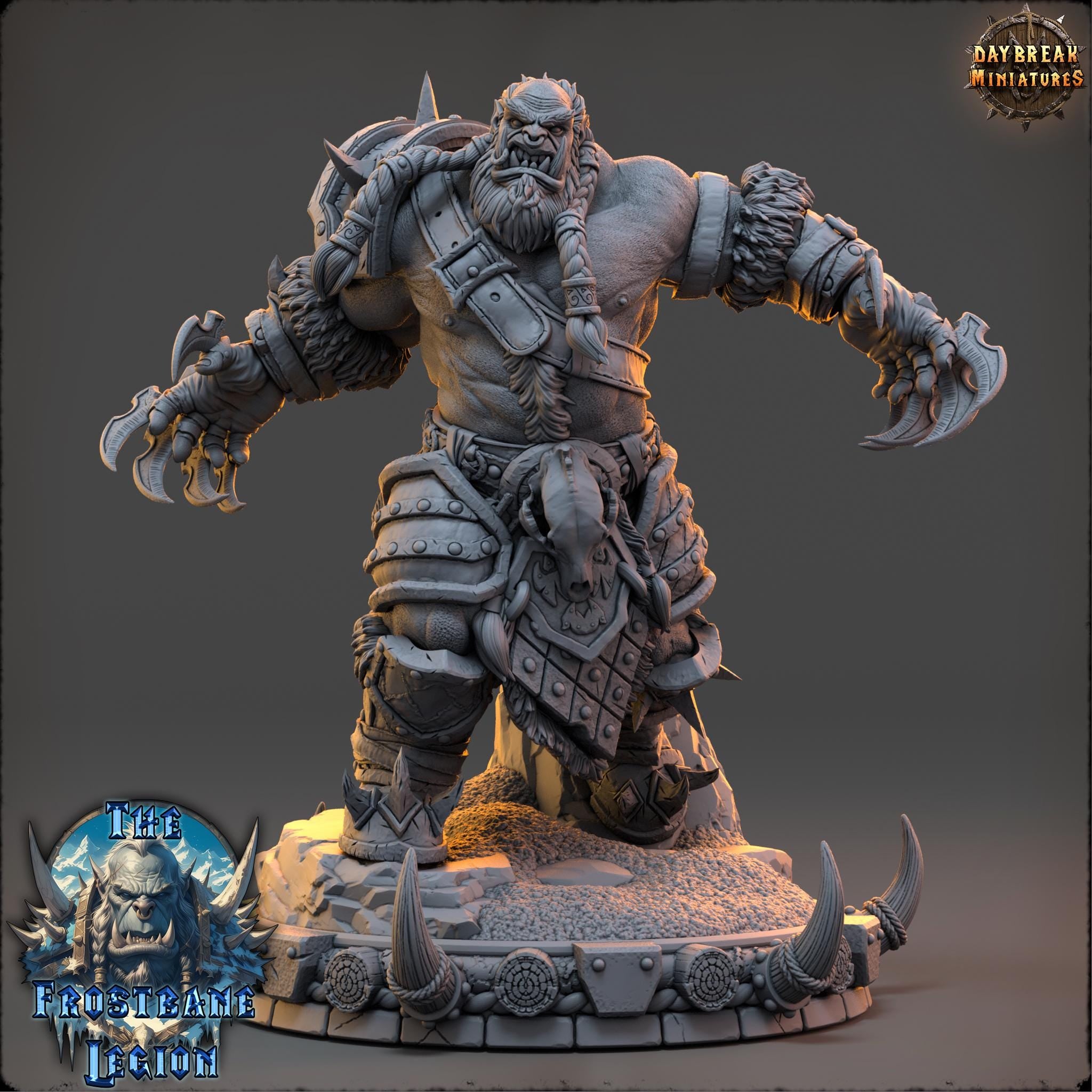 Skalgrim the Unyielding | Daybreak Miniatures | The Frostbane Legion | RESIN | Fantasy | Horror | Wargaming | RPG | Gaming Miniature | Orcs