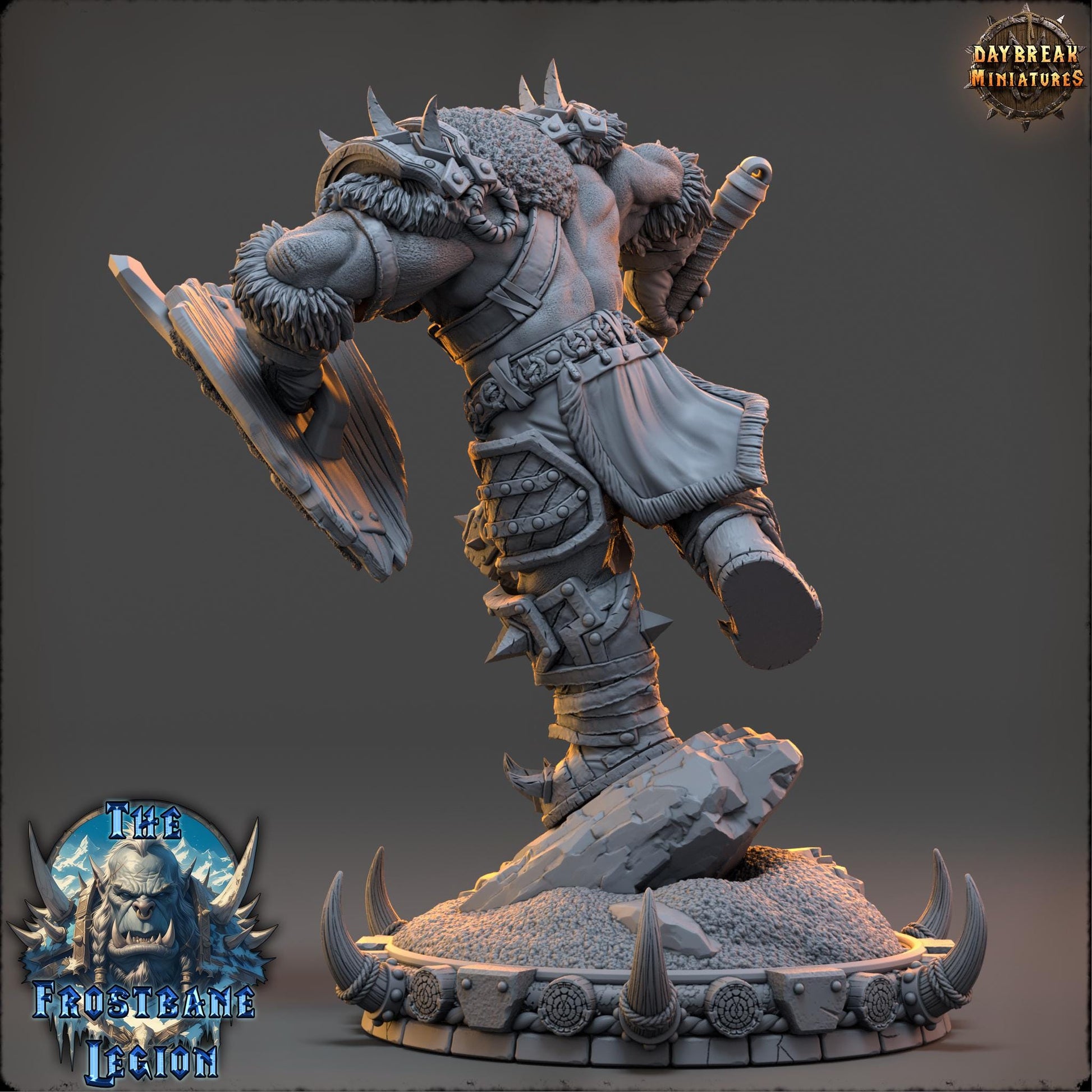Throggar Wolfbane | Daybreak Miniatures | The Frostbane Legion | RESIN | Fantasy | Horror | Wargaming | RPG | Gaming Miniature | Orcs