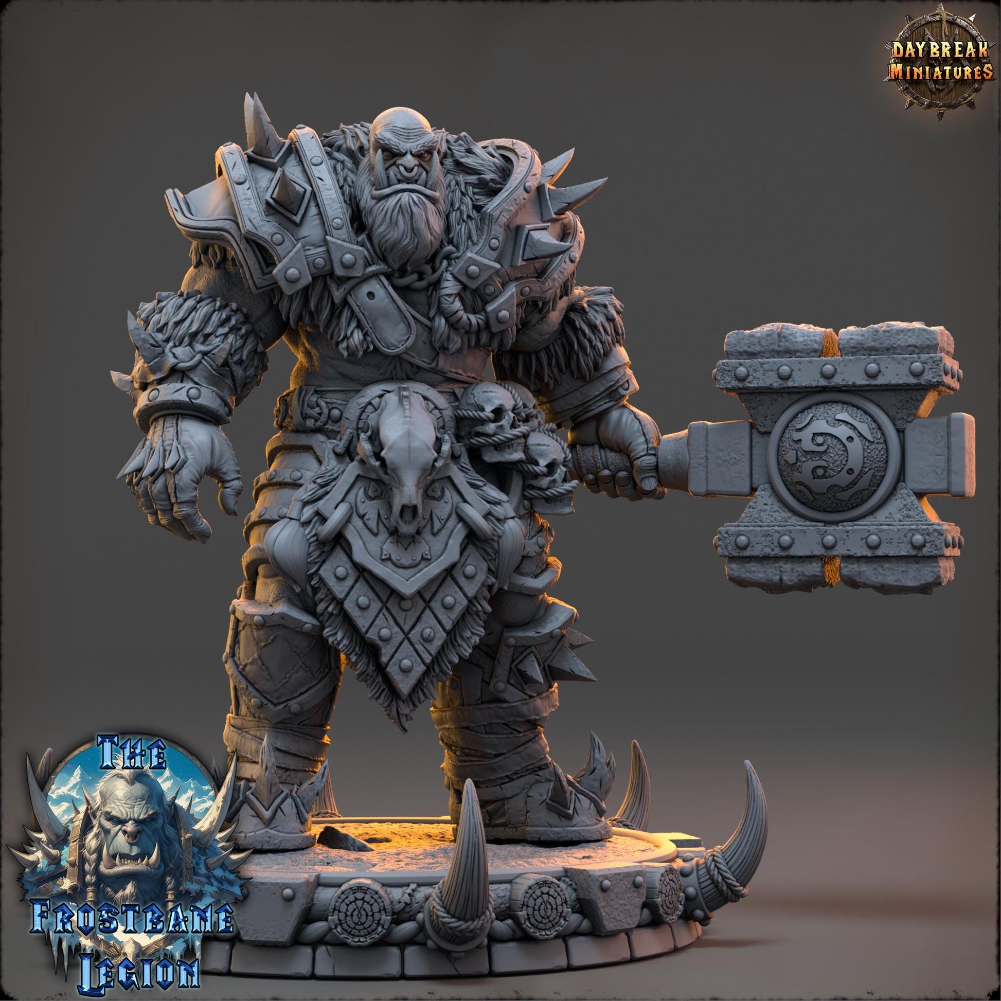 Vorgath Icefang | Daybreak Miniatures | The Frostbane Legion | RESIN | Fantasy | Horror | Wargaming | RPG | Gaming Miniature | Orcs