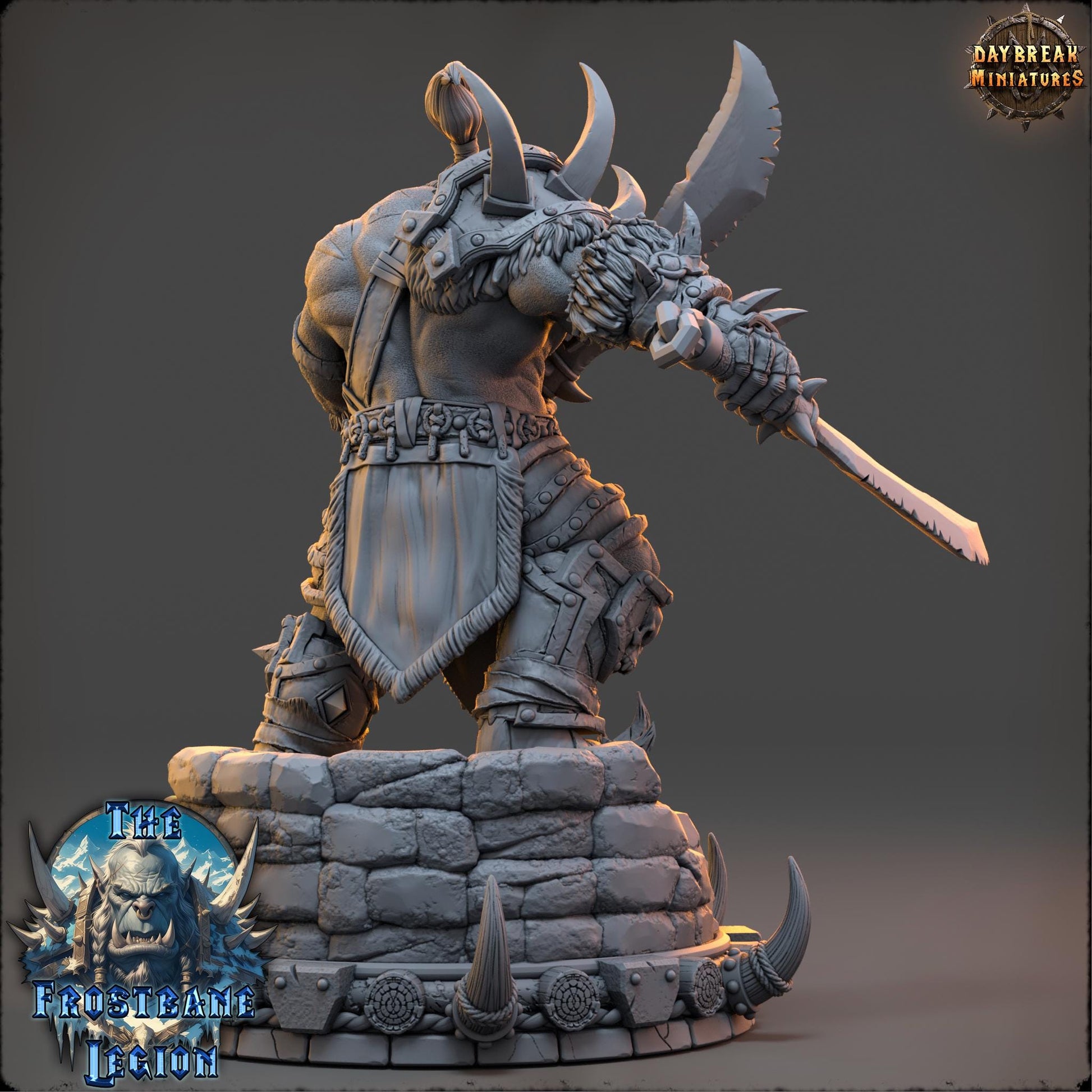 Zrathul the Stormbringer | Daybreak Miniatures | The Frostbane Legion | RESIN | Fantasy | Horror | Wargaming | RPG | Gaming Miniature | Orcs