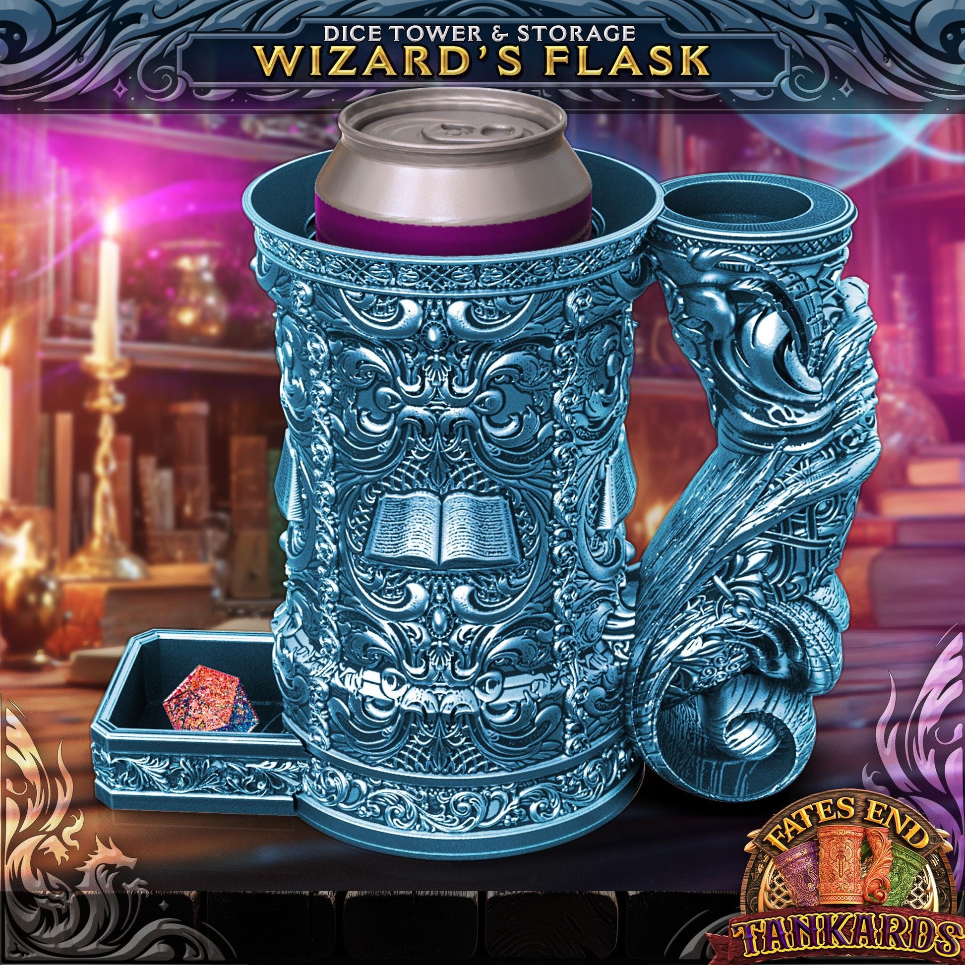 Wizard Tankard - Can Holder Dice Tower and Dice Vault | Fates End | Roleplay Games | Gamer Gift | Mug
