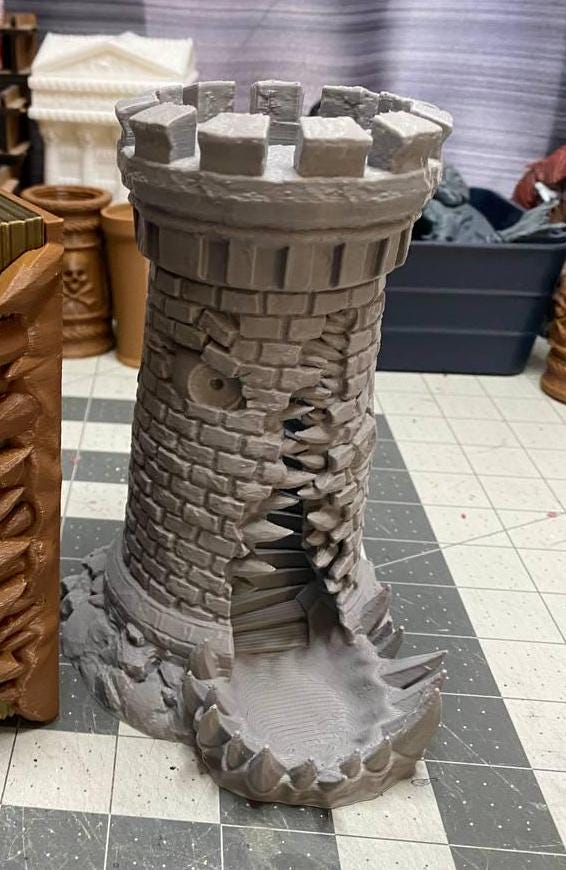 Mimic Tower Dice Tower | Fates End |  Fantasy | DnD | RPG | Tabletop | Roleplay Gaming Miniatures