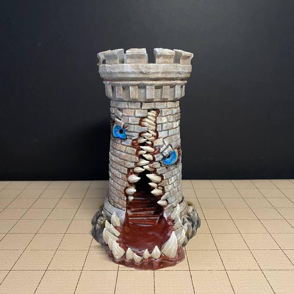 Mimic Tower Dice Tower | Fates End |  Fantasy | DnD | RPG | Tabletop | Roleplay Gaming Miniatures