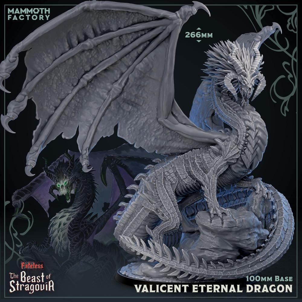 Valicent the Eternal Dragon | Mammoth Factory | Beast of Stragovia | RESIN | Fantasy | DnD | RPG | Tabletop | Miniature | Dragon