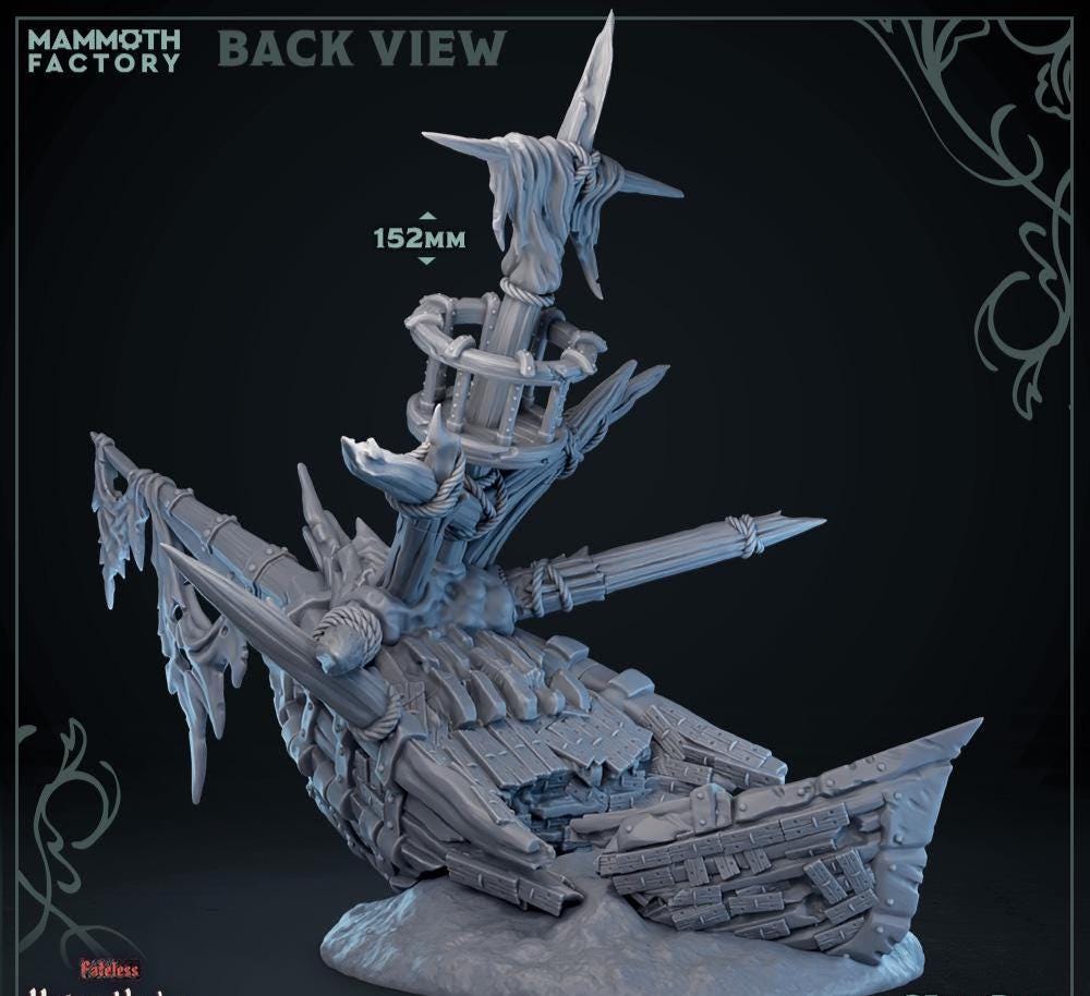 Ghost Shipwreck | Mammoth Factory | Voice Under the Sea | RESIN | Fantasy | DnD | RPG | Tabletop | Gaming | Miniatures | Terrain