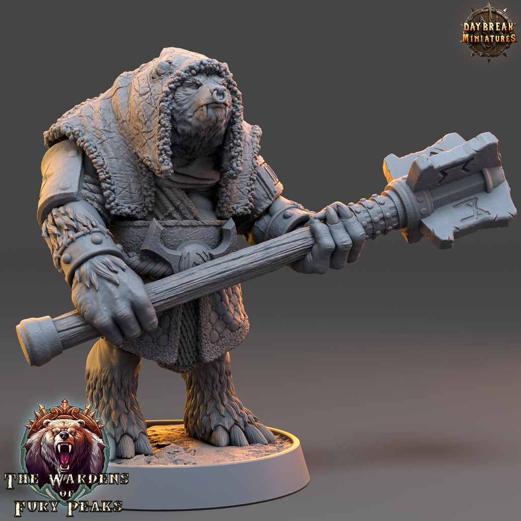 Basher Cree | Daybreak Miniatures | Wardens of Fury Peaks | RESIN | Fantasy | Horror | Wargaming | RPG | DnD | Gaming Miniature | Ursine