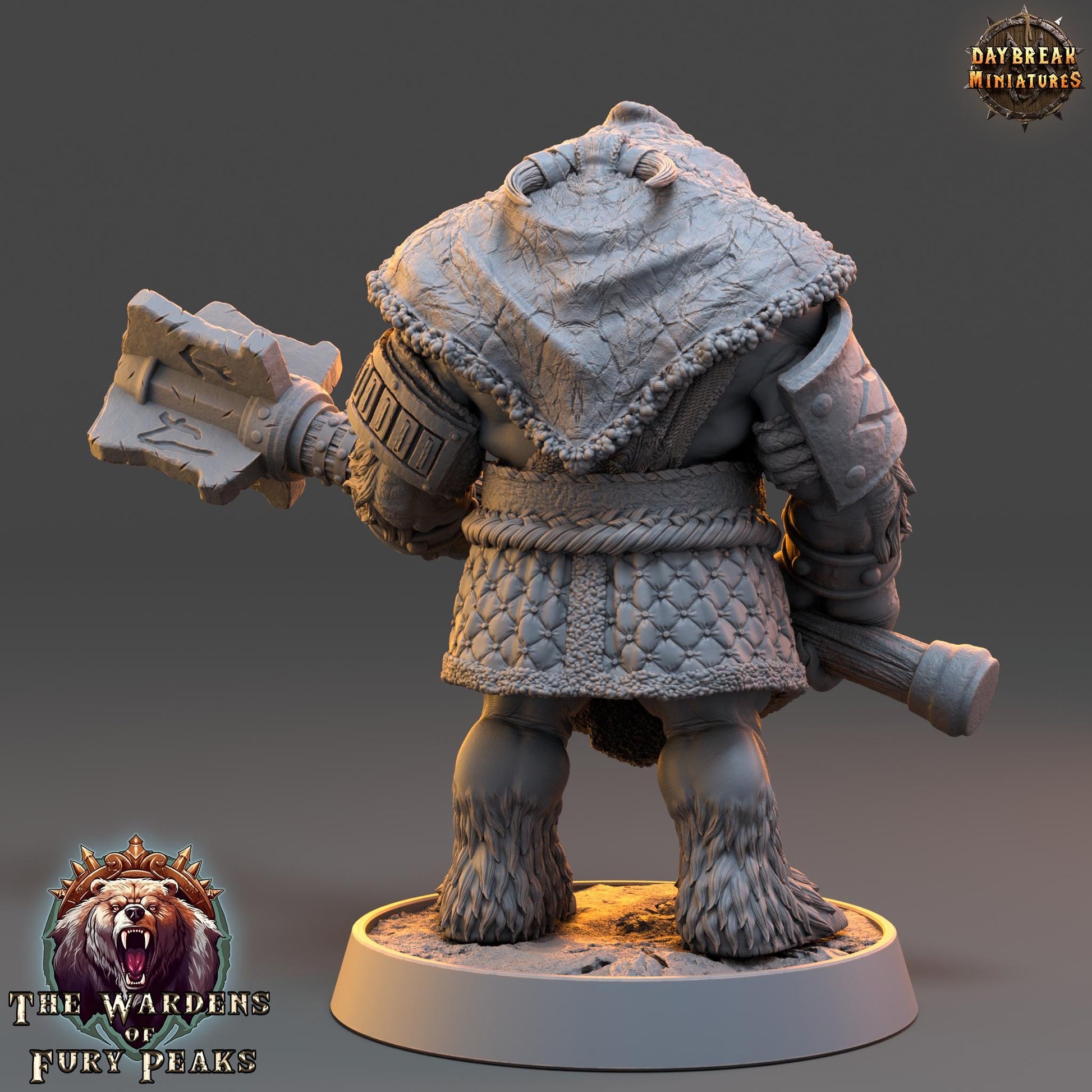Basher Cree | Daybreak Miniatures | Wardens of Fury Peaks | RESIN | Fantasy | Horror | Wargaming | RPG | DnD | Gaming Miniature | Ursine